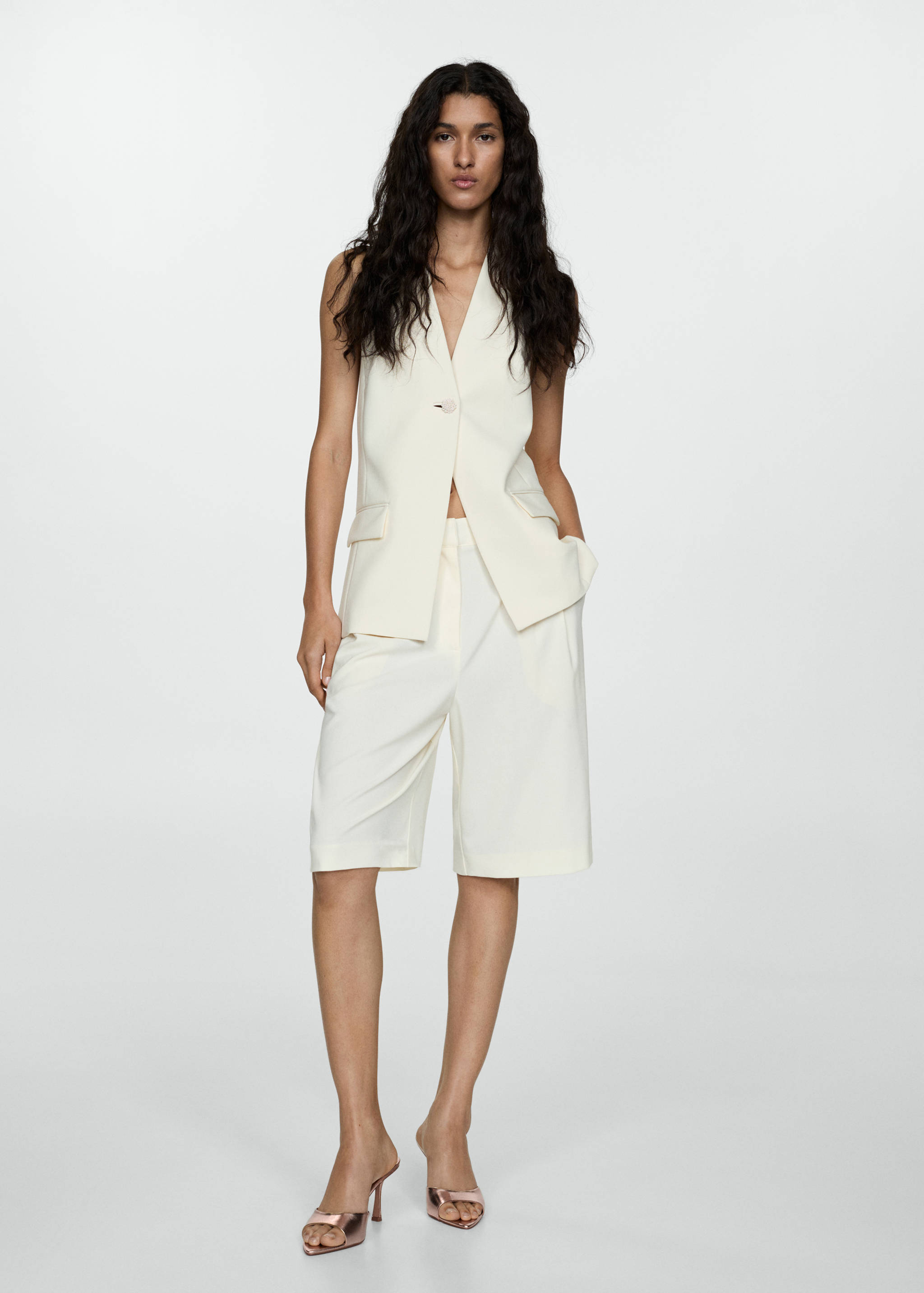 Metallic-effect heeled sandals - General plane