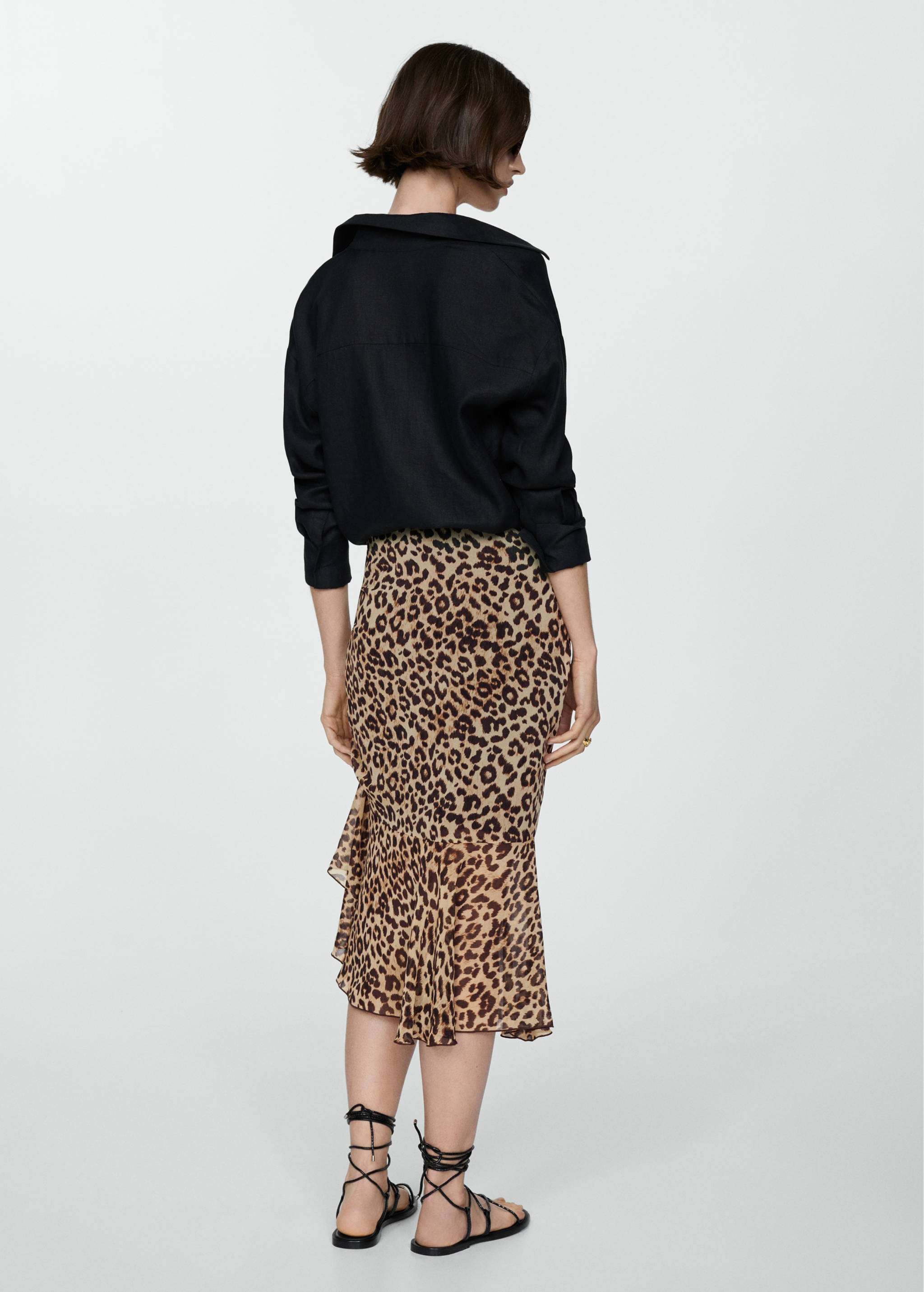 Leopard-print gathered skirt - Reverse of the article