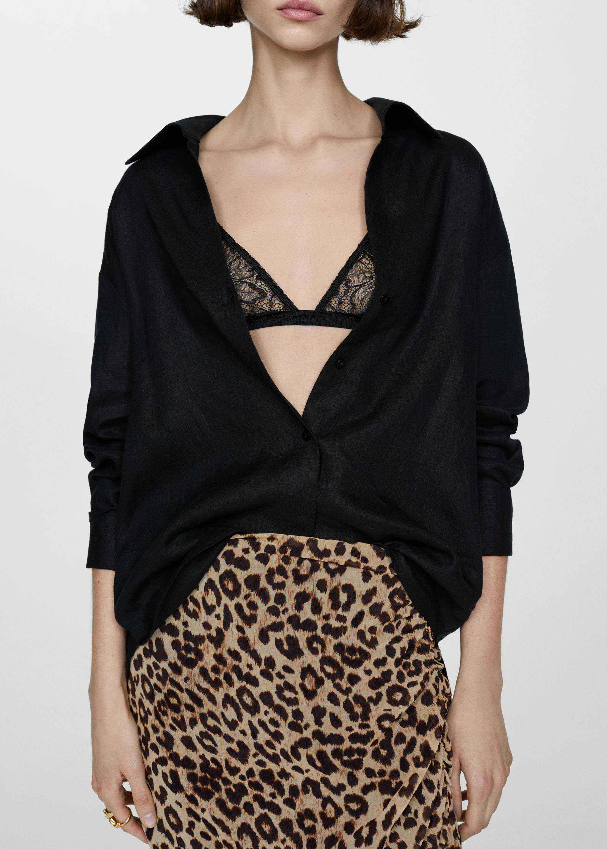 Leopard-print gathered skirt - Details of the article 6