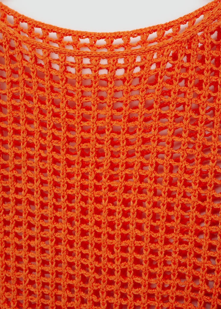 Openwork knit sweater — Orange