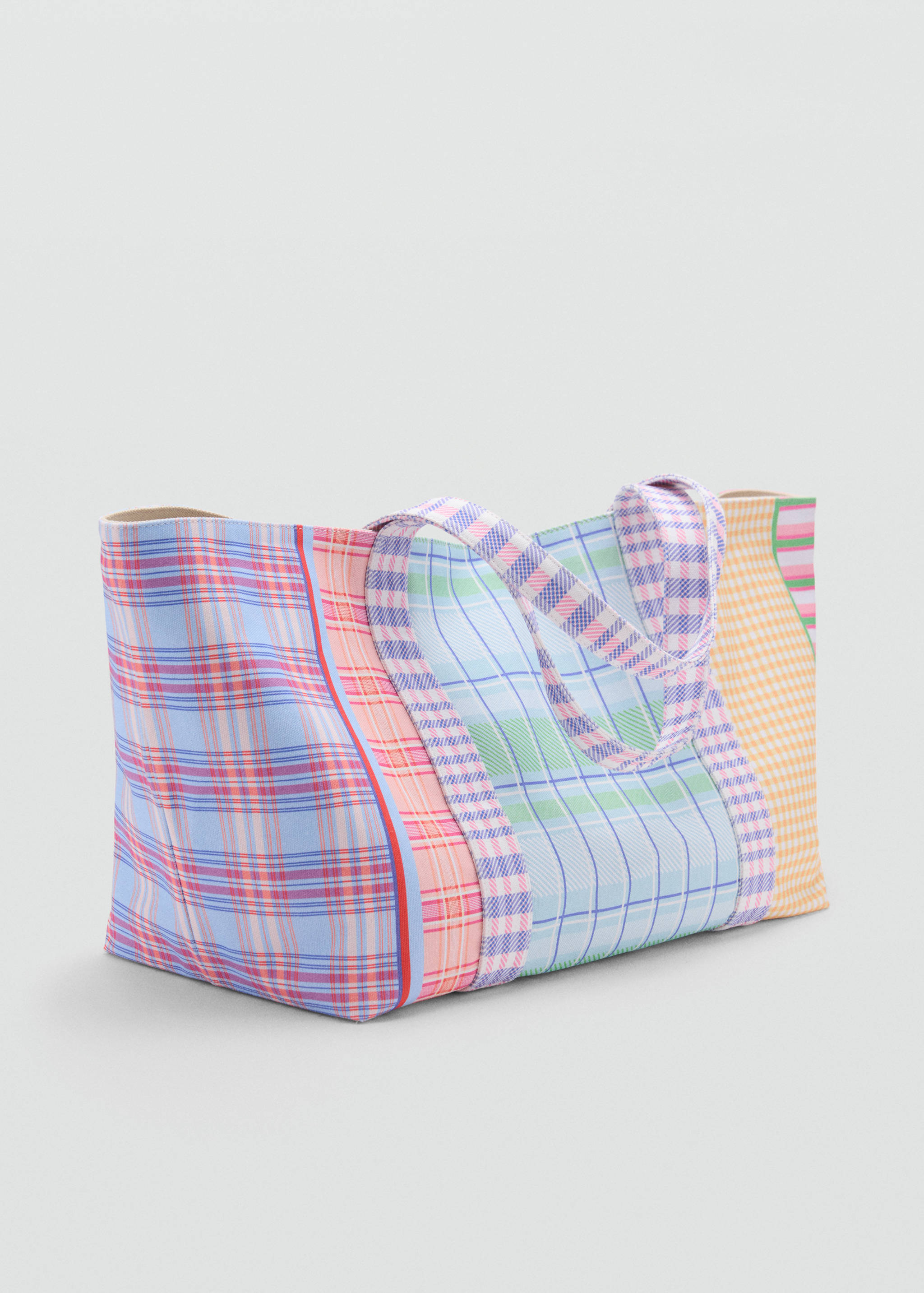 Check-print bag - Medium plane