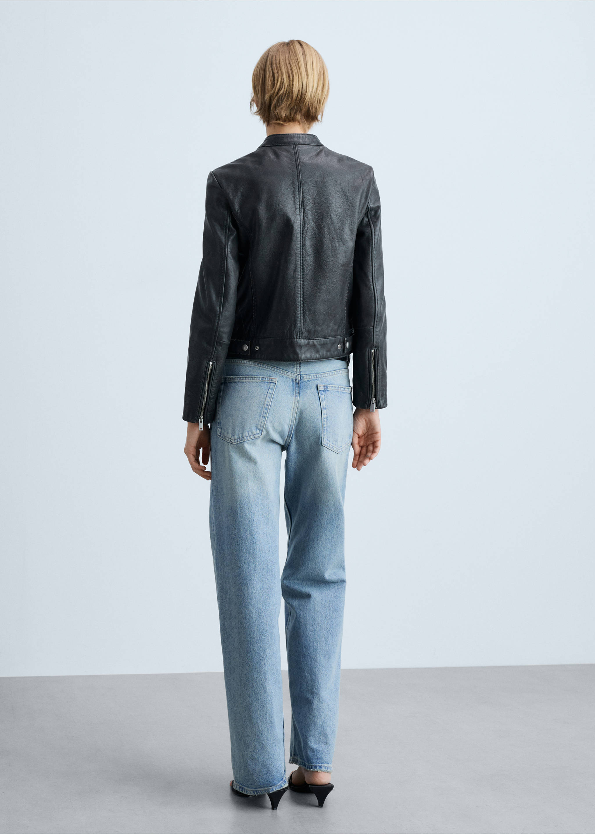 100% leather jacket - Reverse of the article, Black. Ref: 77010390-00.