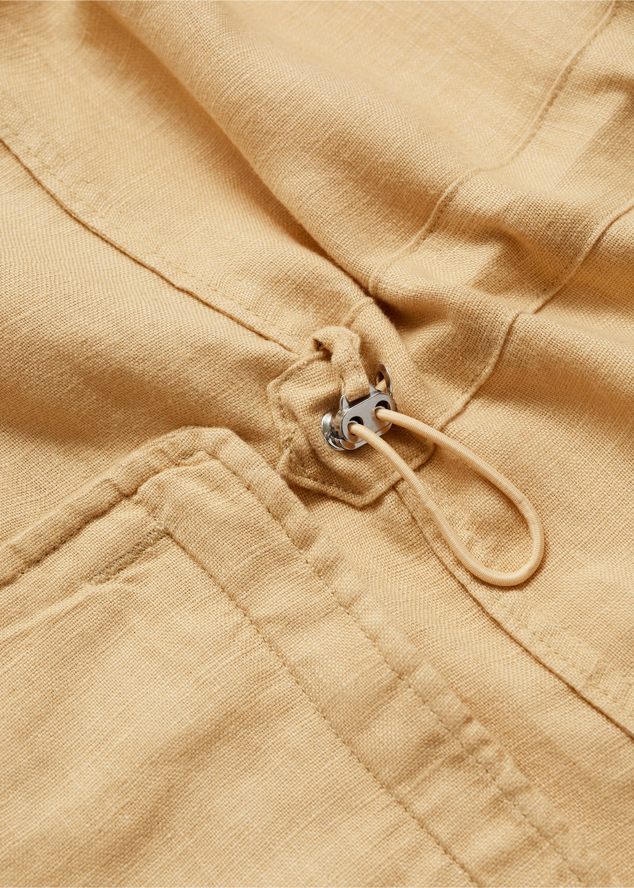 Sobrecamisa 100% lino bolsillos - Detalle del artículo 0, Amarillo pastel. Ref: 77010568-00.