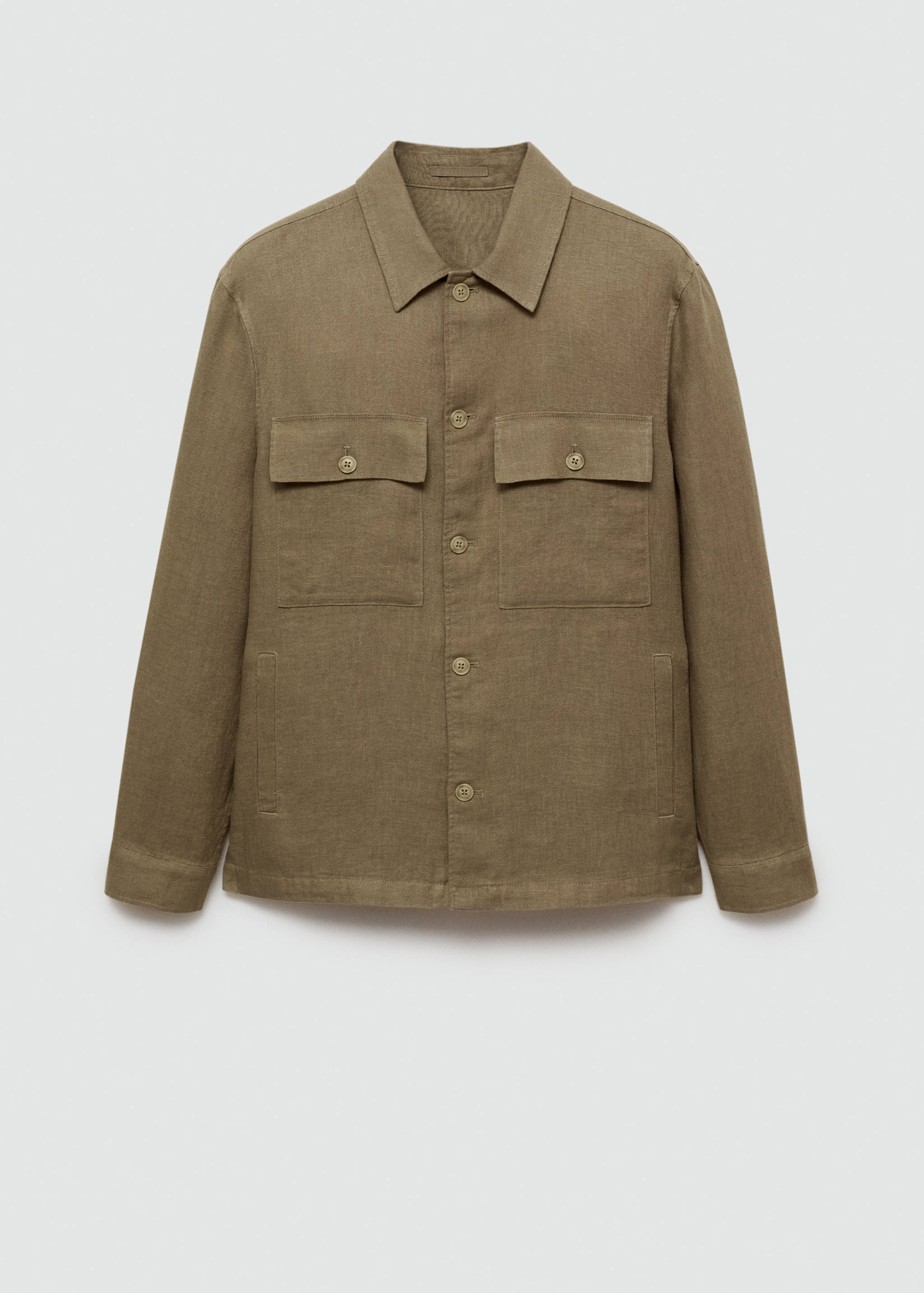 100% linen overshirt with pockets - Article without model