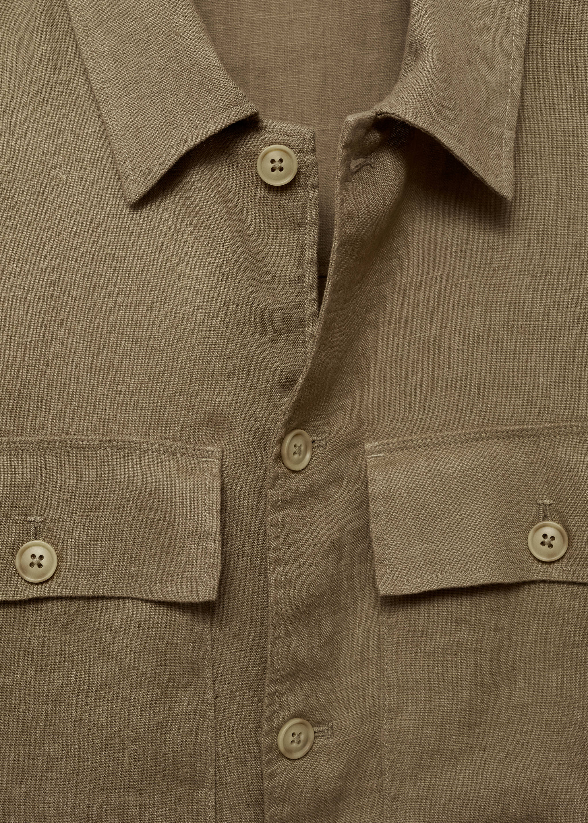 100% linen overshirt with pockets - Details of the article 8