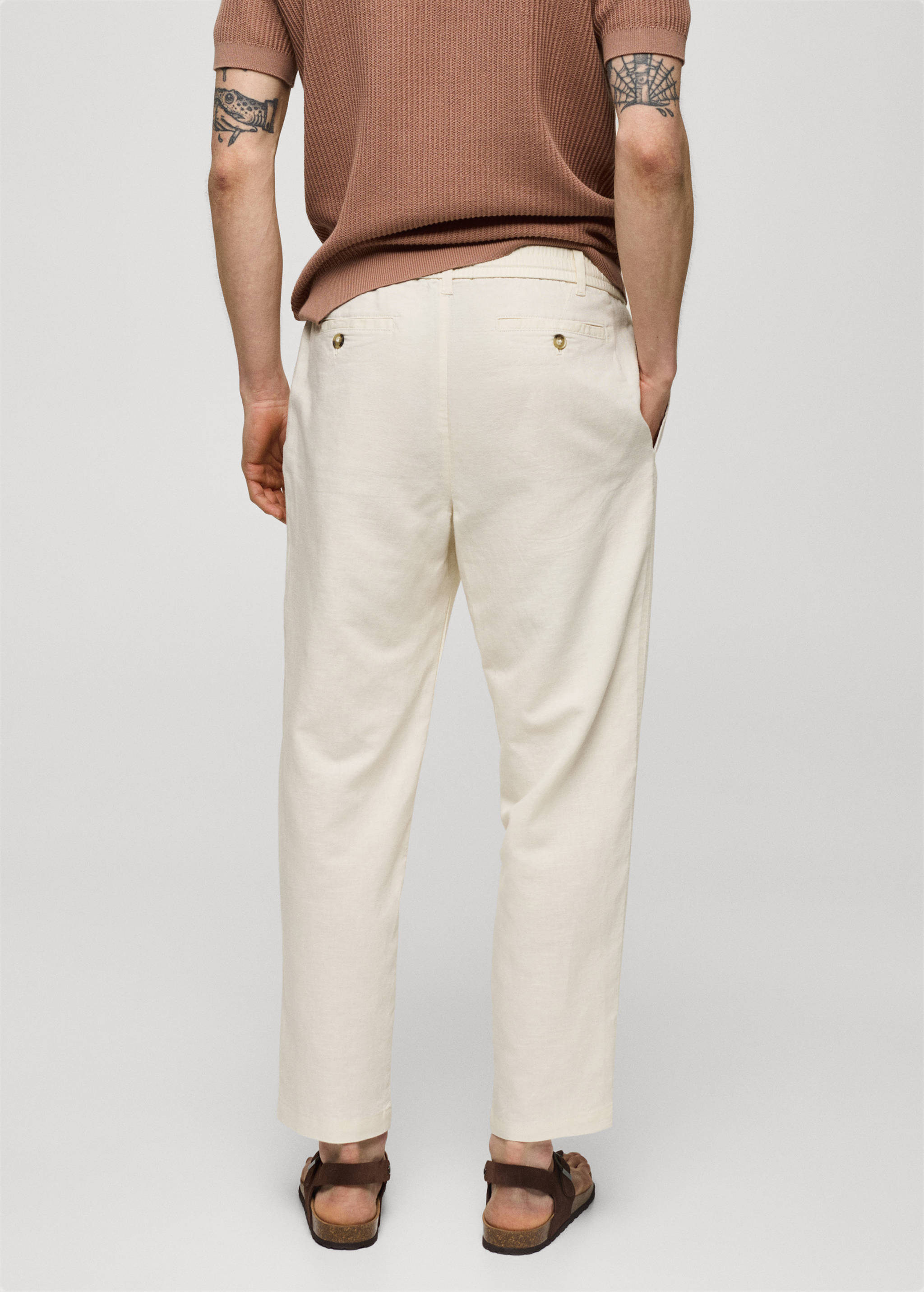 Pantalon slim fit lin cordon - Verso de l’article