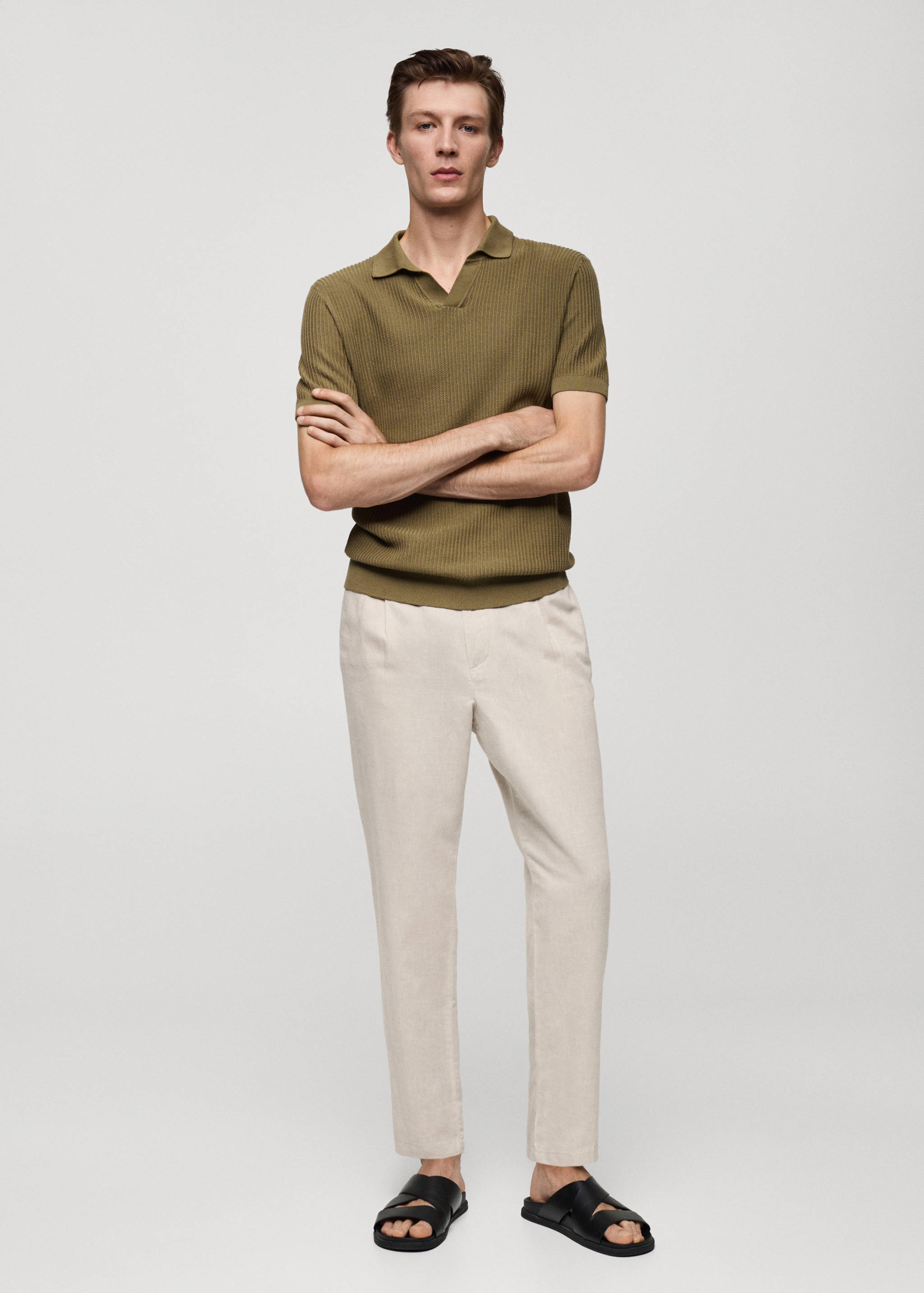 Pantalon slim fit lin cordon - Plan général