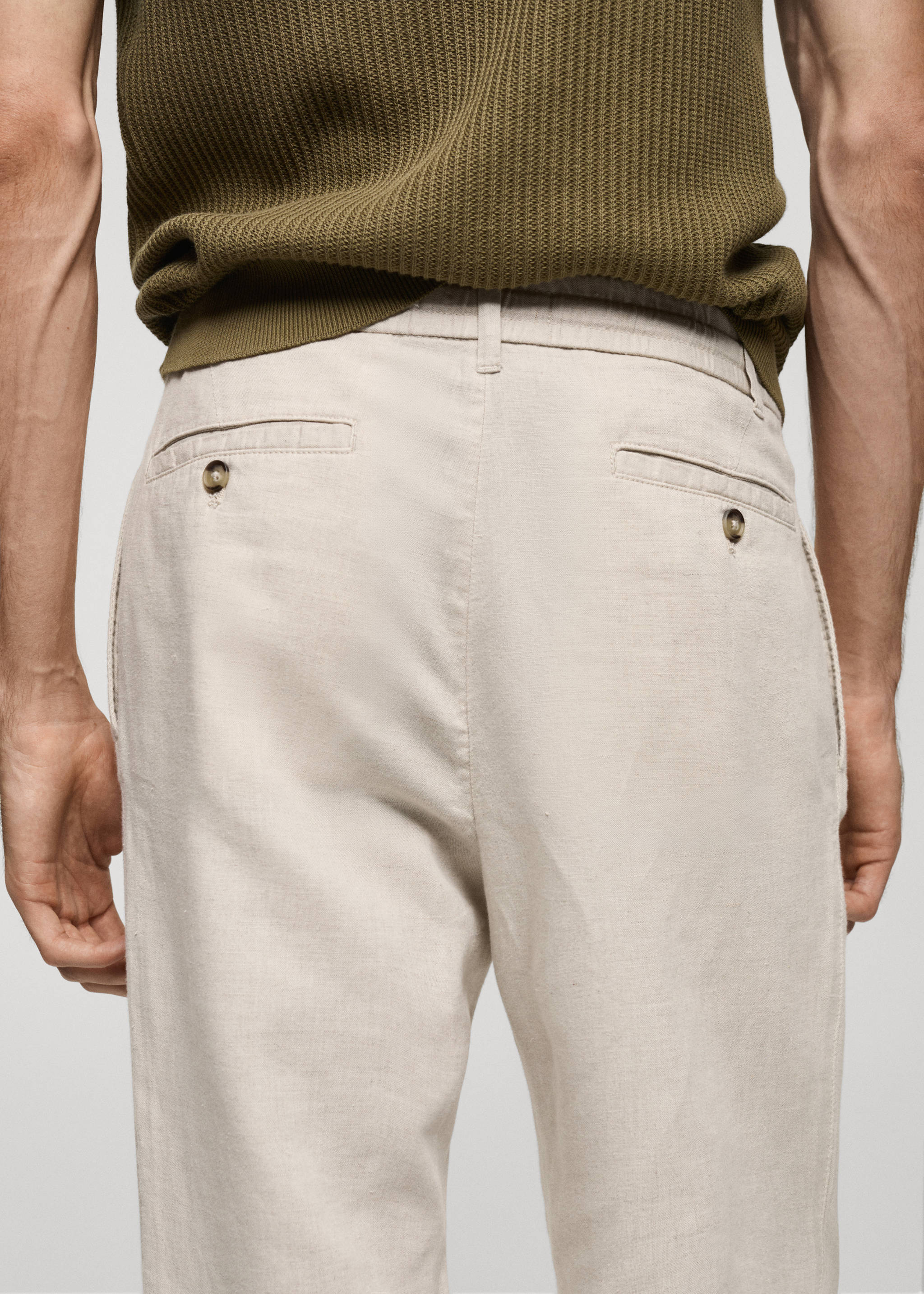 Pantalon slim fit lin cordon - Détail de l'article 6