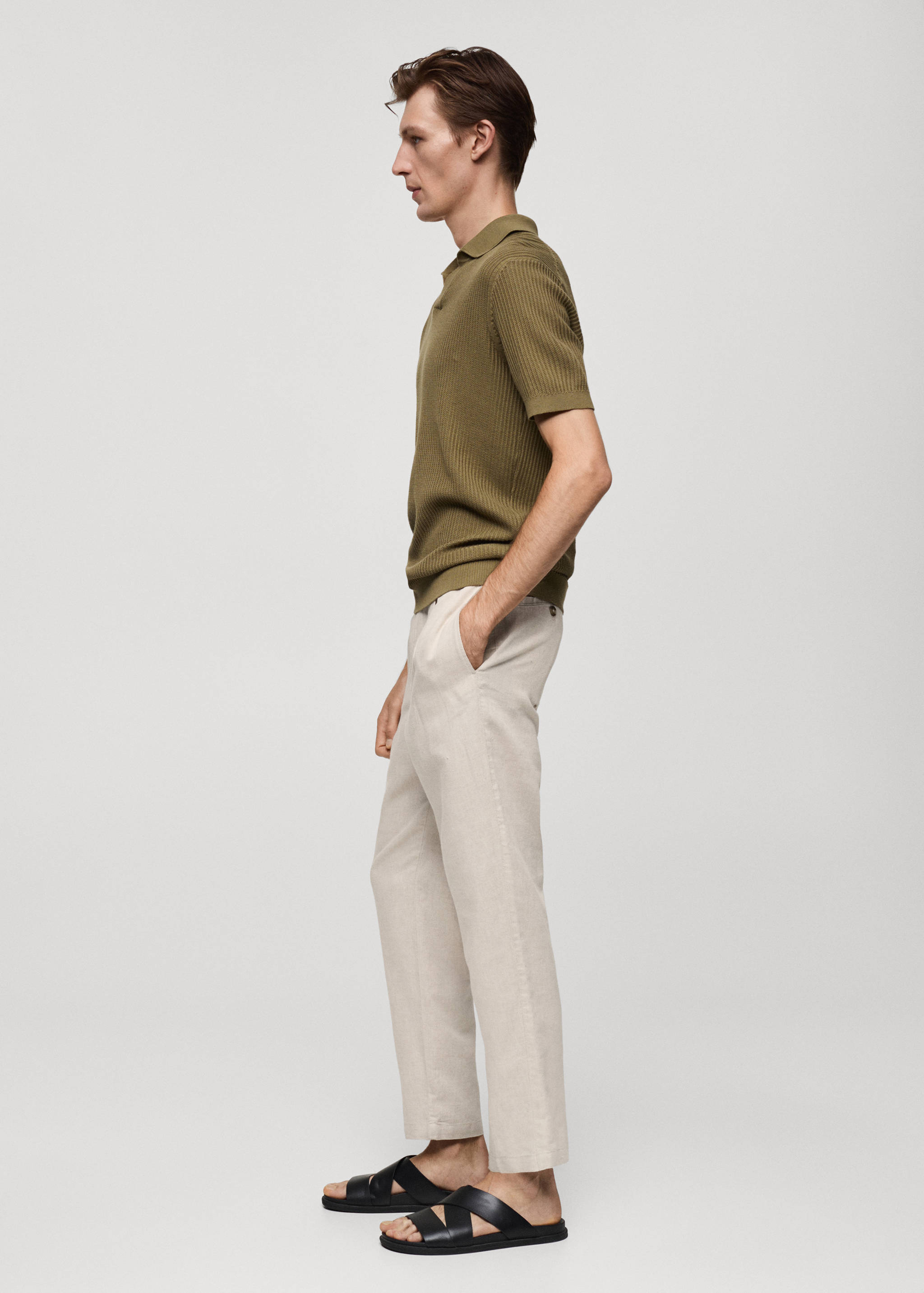 Pantalon slim fit lin cordon - Détail de l'article 2