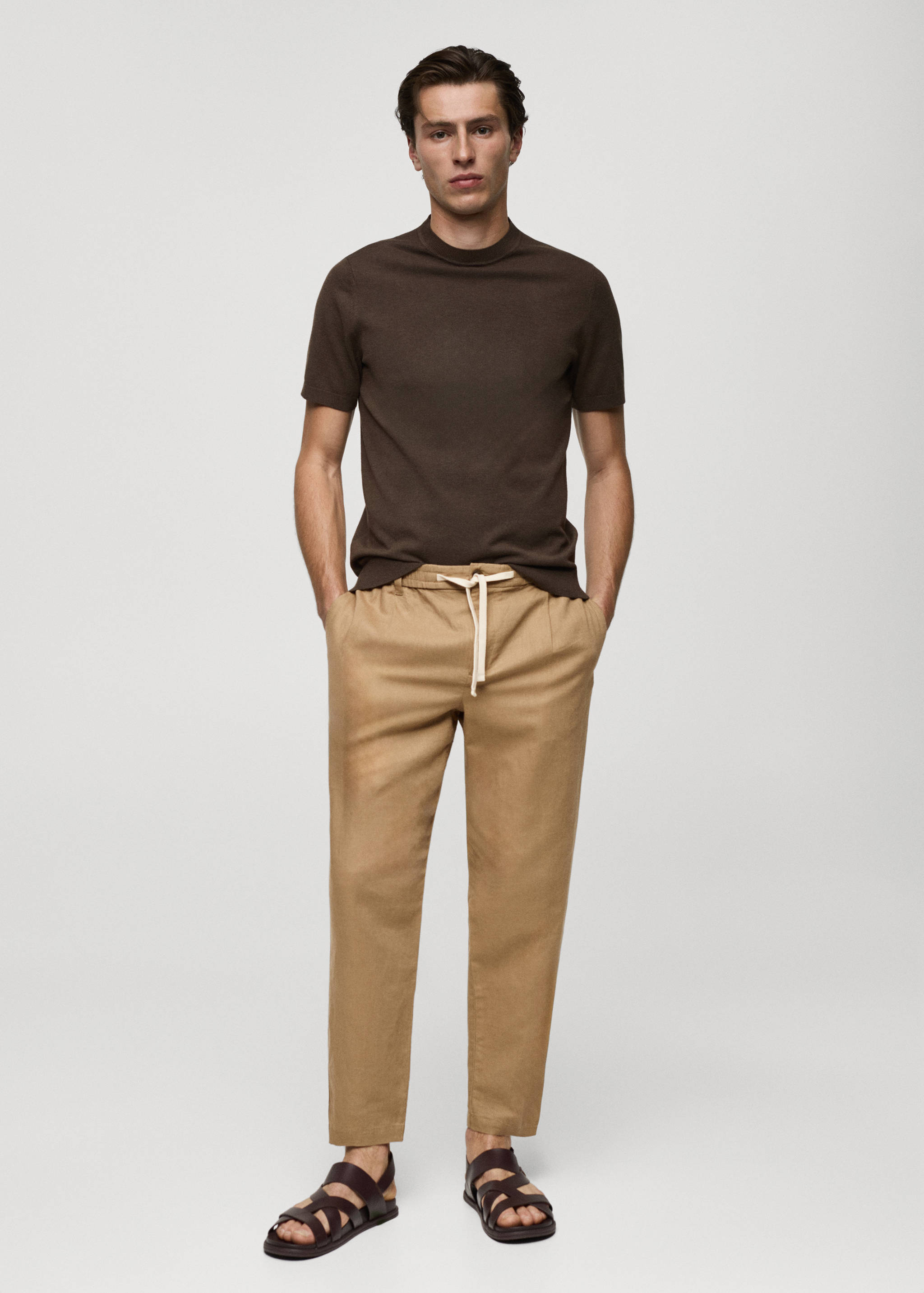 Pantalon slim fit lin cordon - Plan général