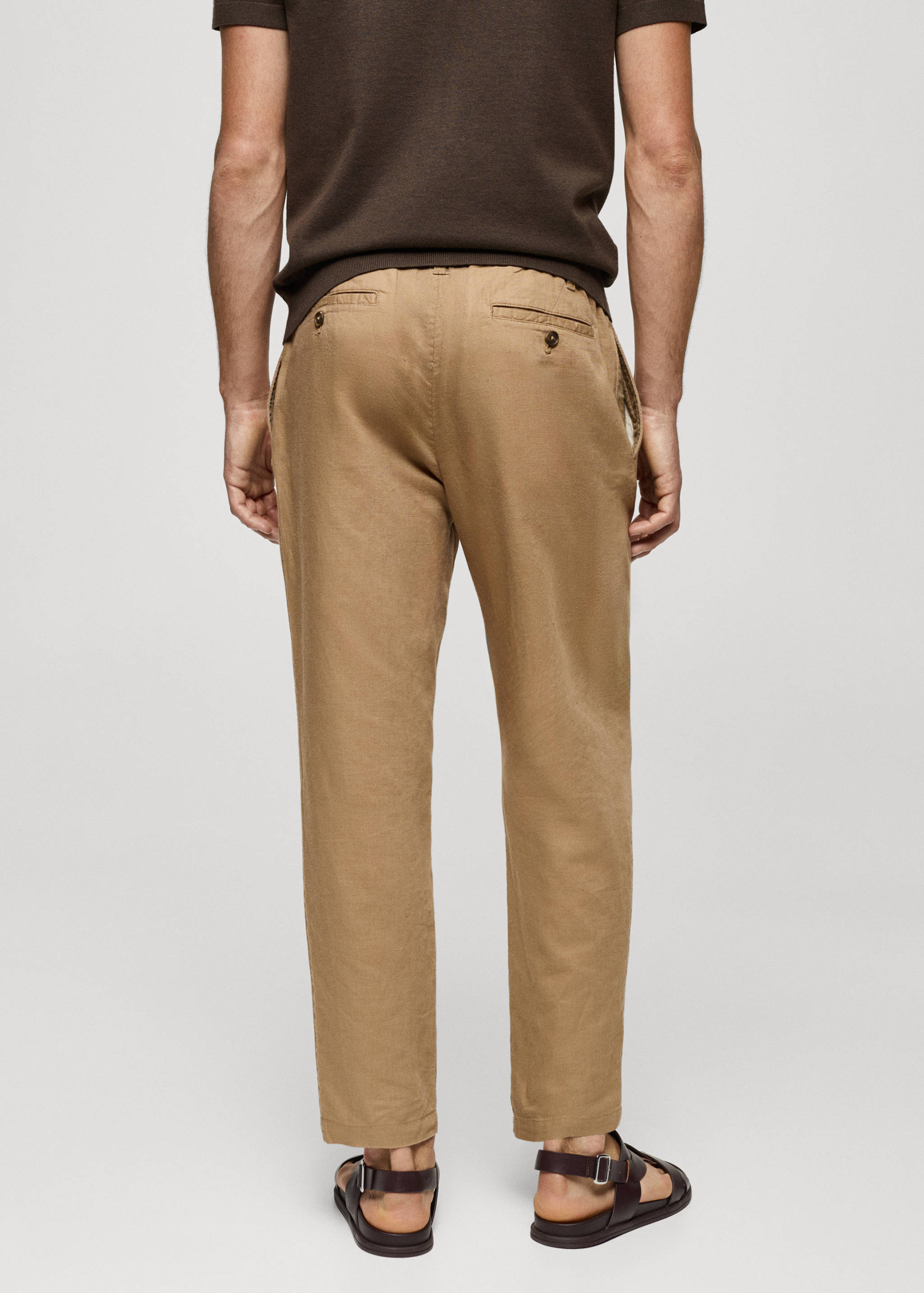 Pantalon slim fit lin cordon - Verso de l’article