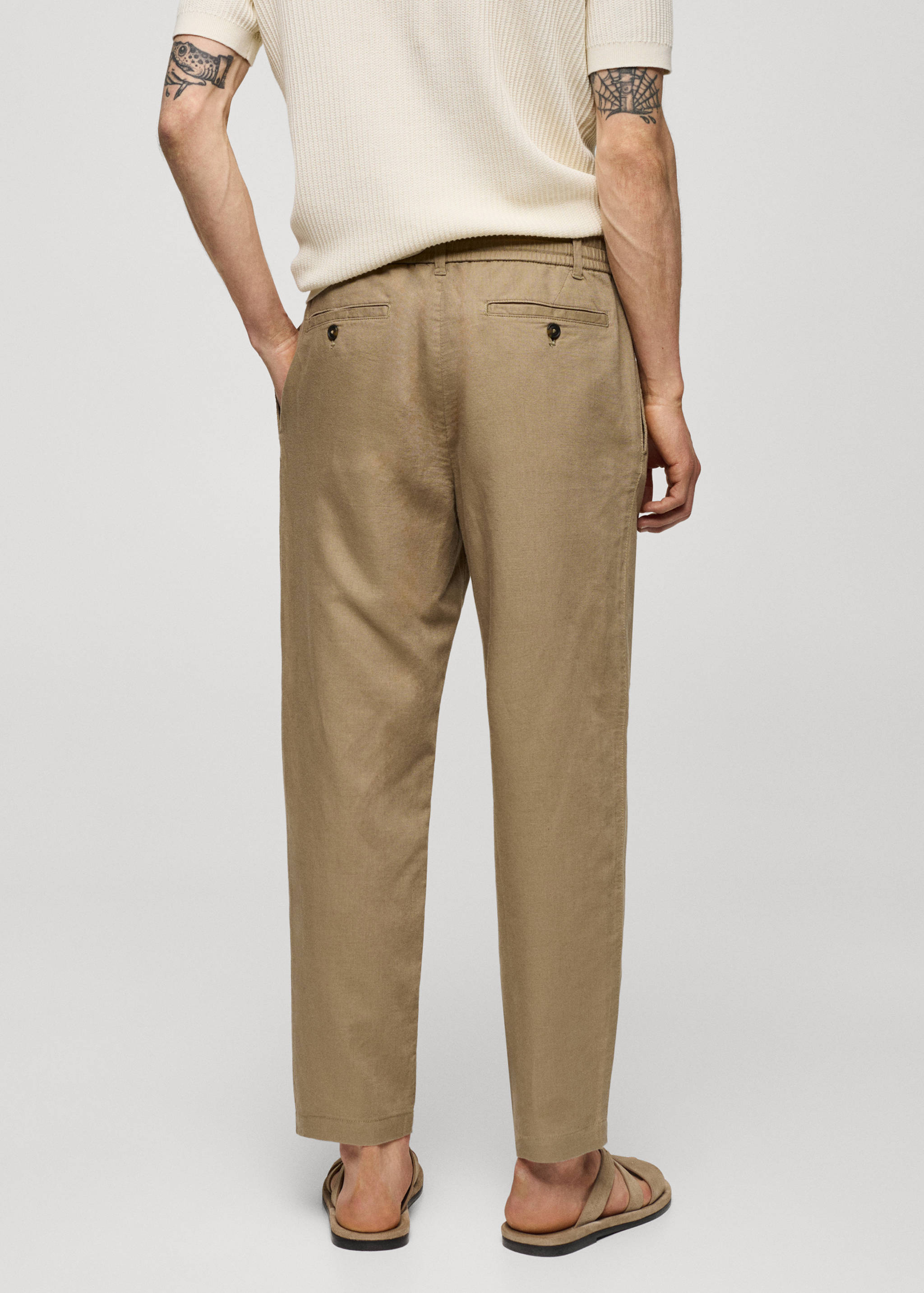 Pantalon slim fit lin cordon - Verso de l’article