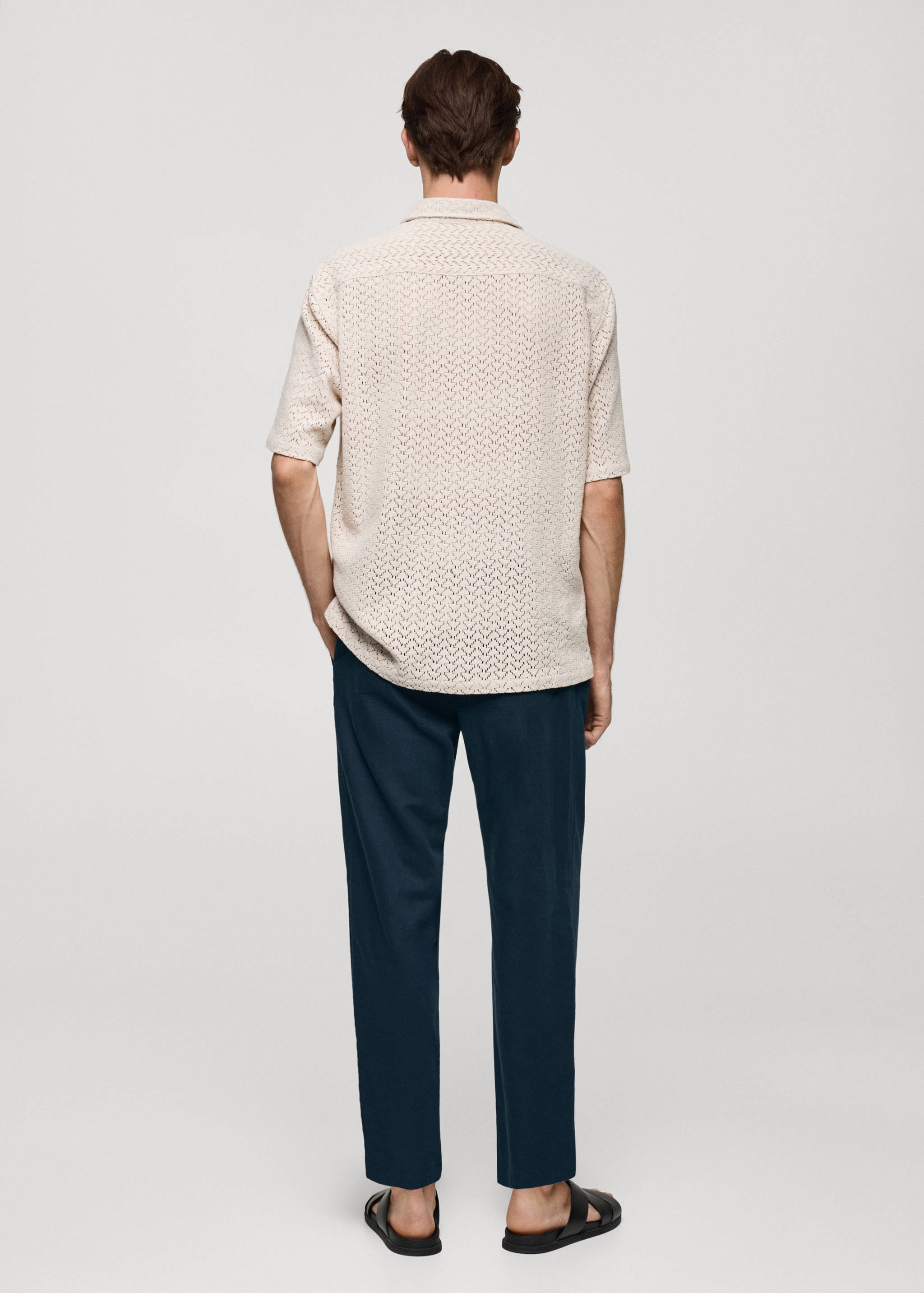 Pantalon slim fit lin cordon - Verso de l’article