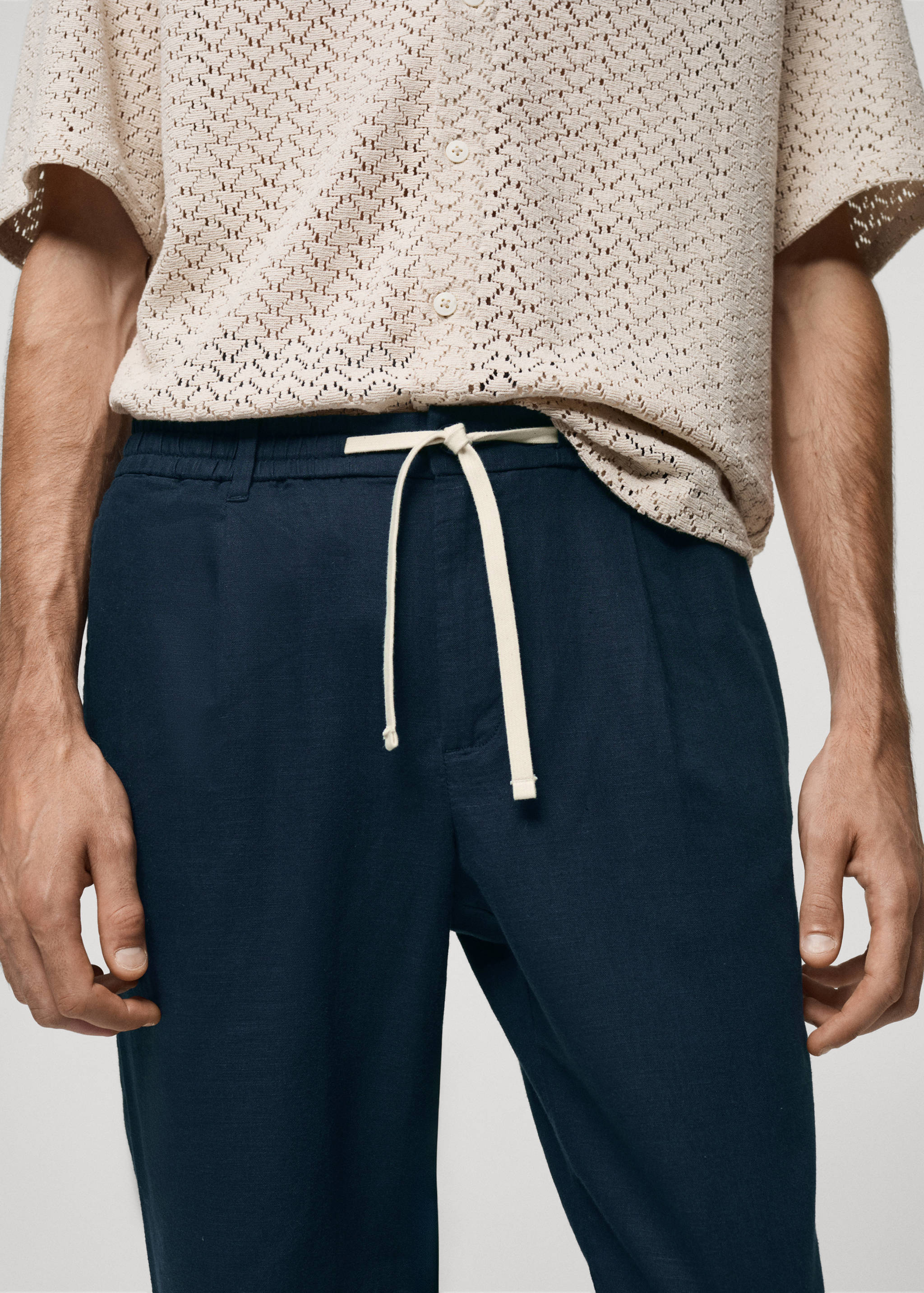 Pantalon slim fit lin cordon - Détail de l'article 1