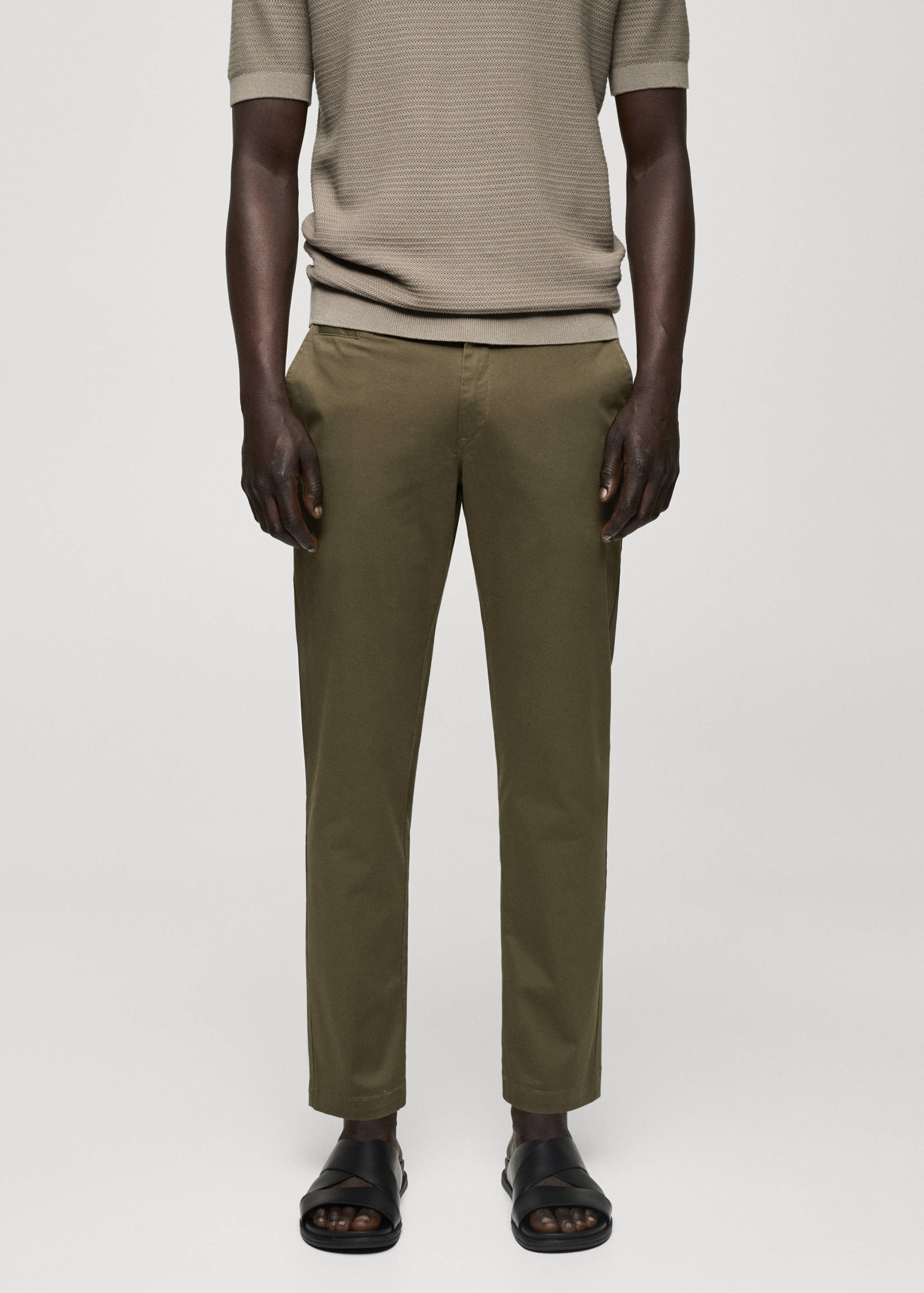 Pantalón algodón tapered crop - Plano medio