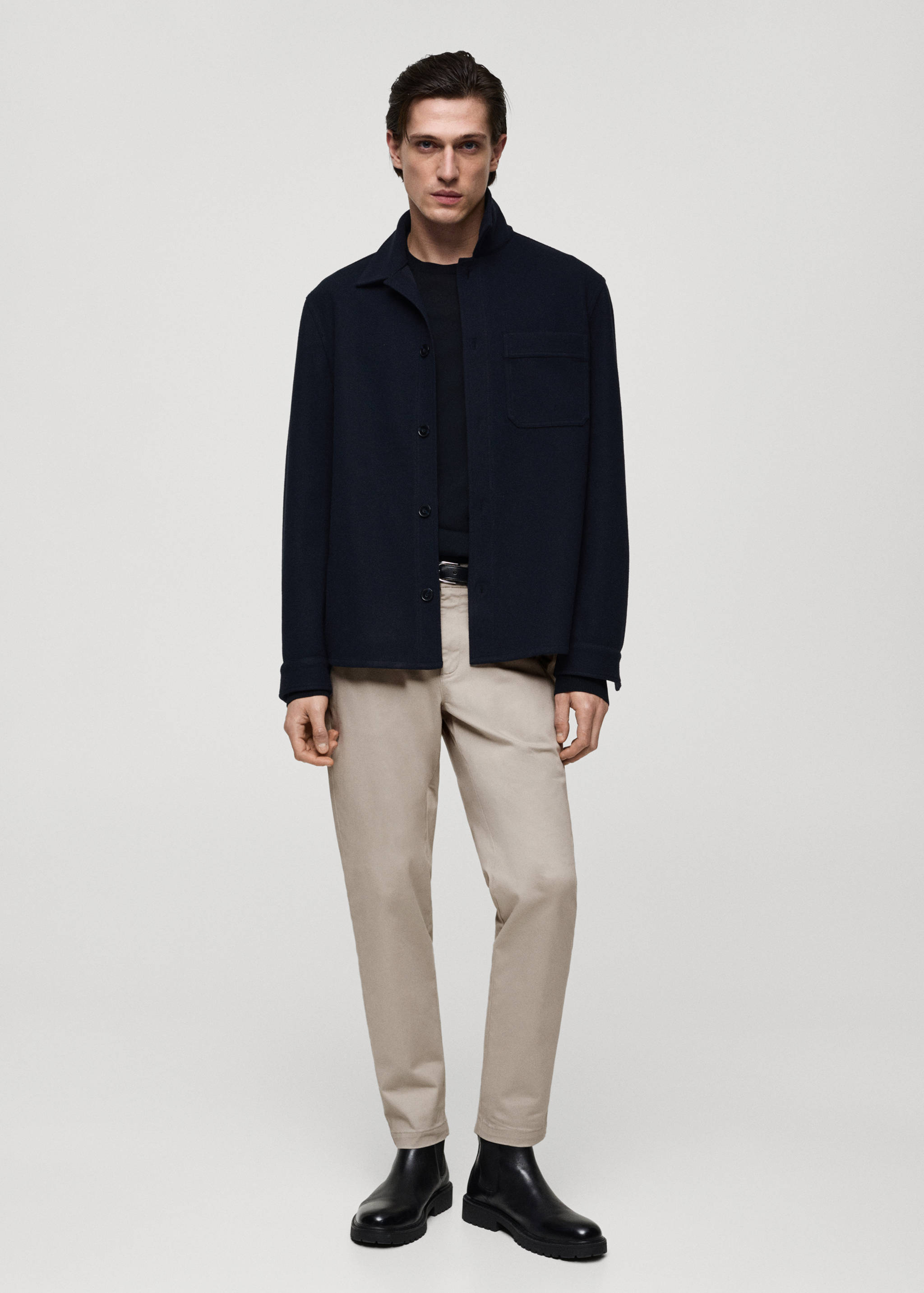 Cotton tapered crop trousers - General plane