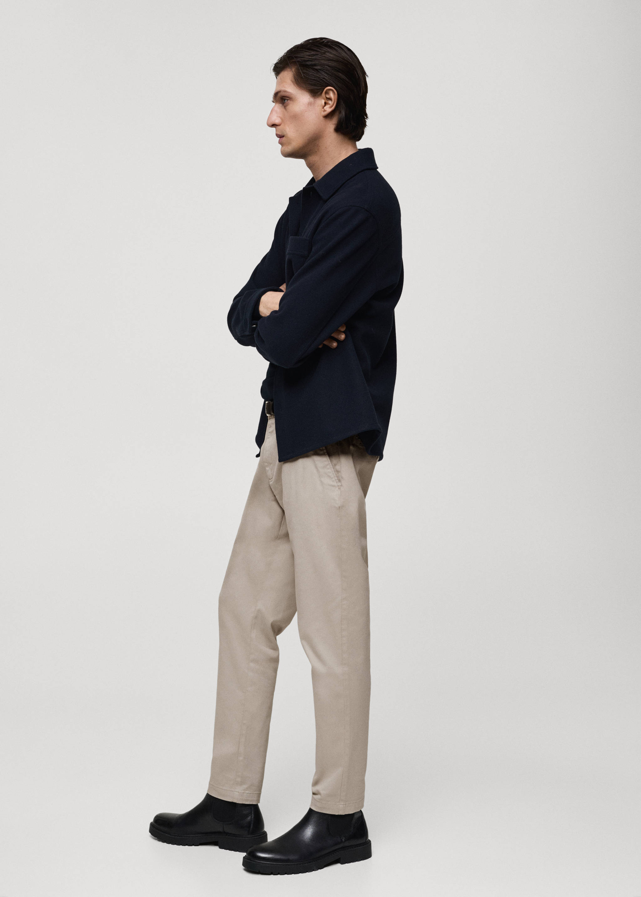 Cotton tapered crop trousers - Details of the article 2