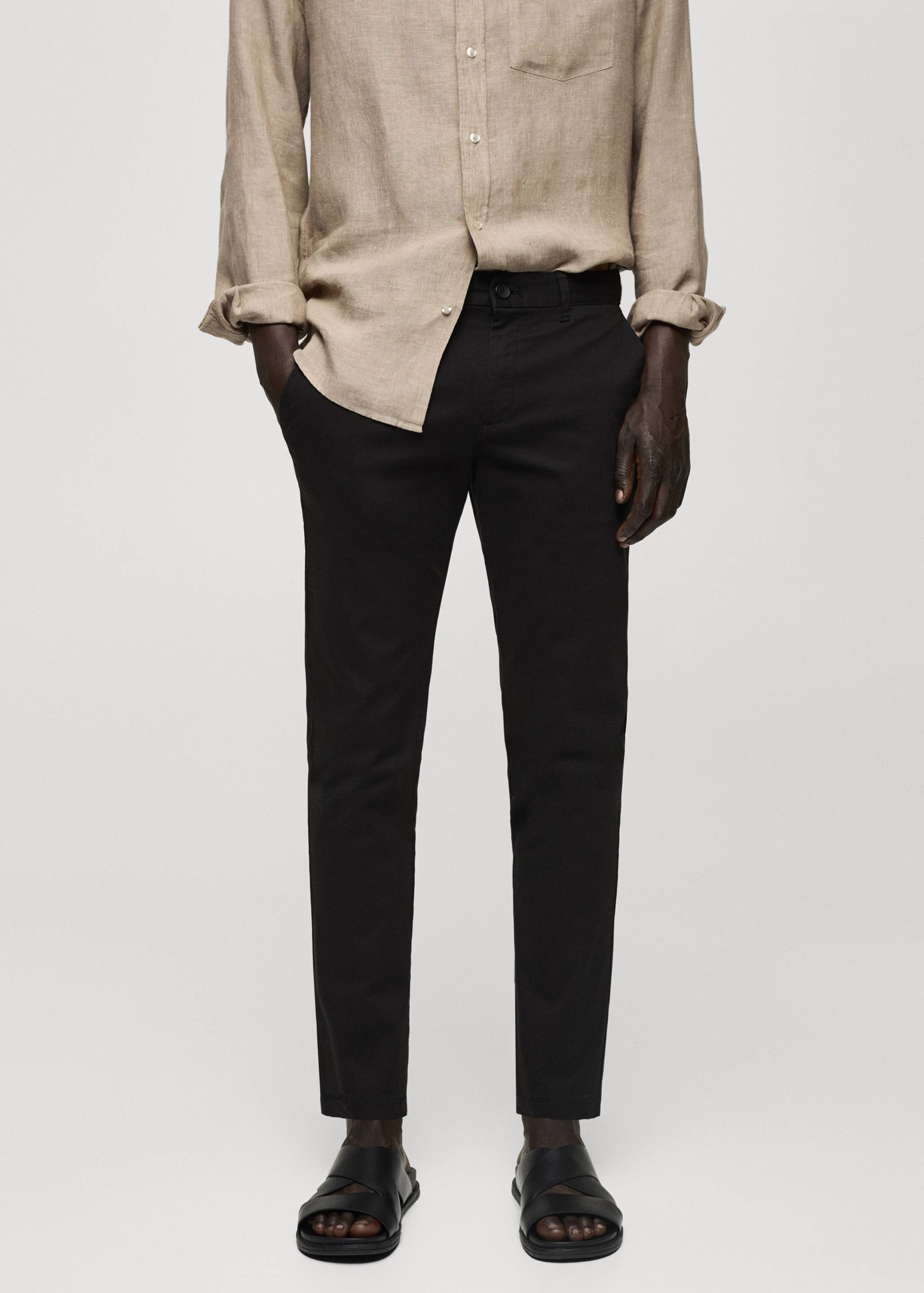 Pantalón algodón tapered crop - Plano medio