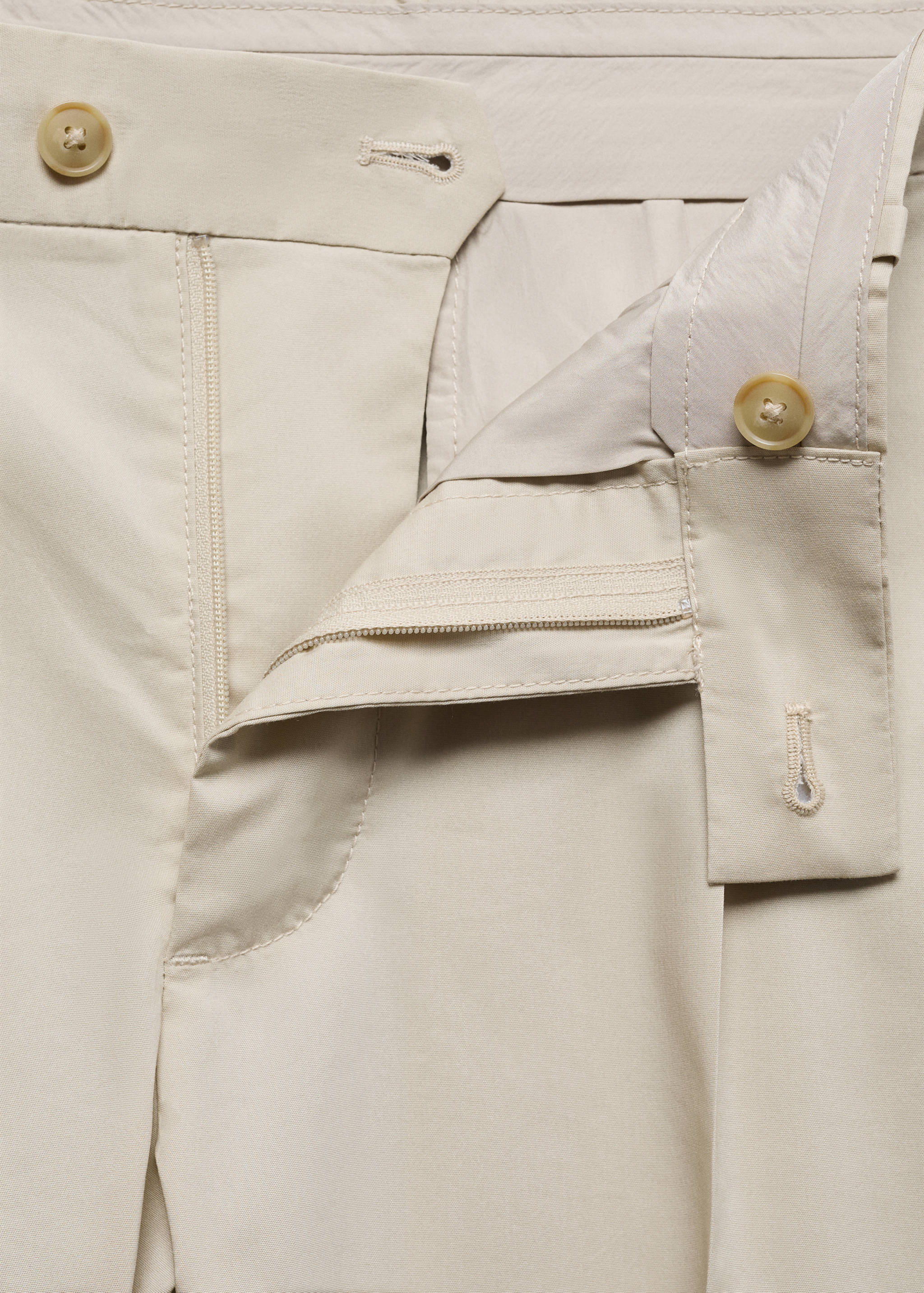 Slim-fit cotton pleated trousers - Details of the article 8