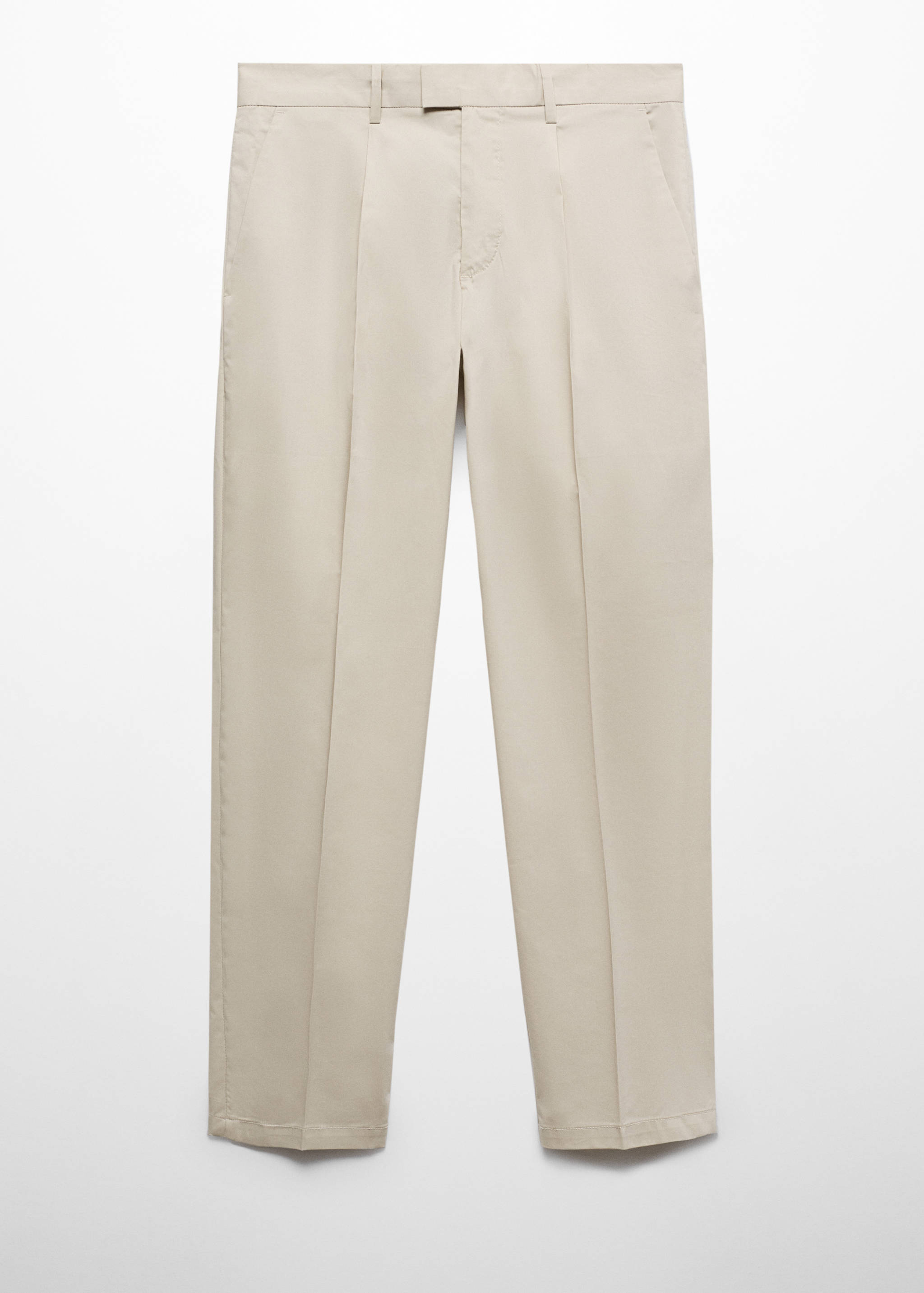 Slim-fit cotton pleated pants - Article without model