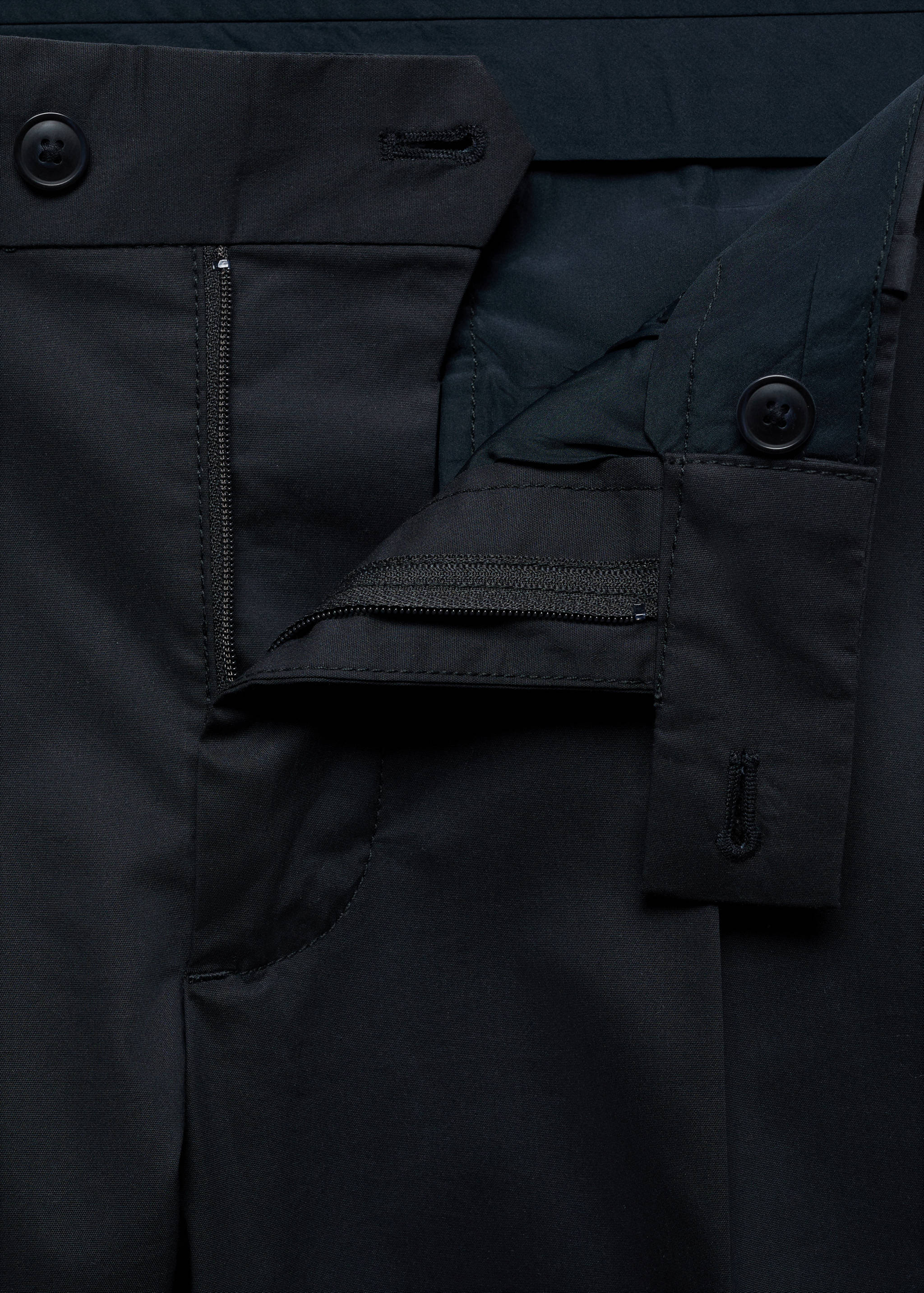 Slim-fit cotton pleated trousers - Details of the article 8