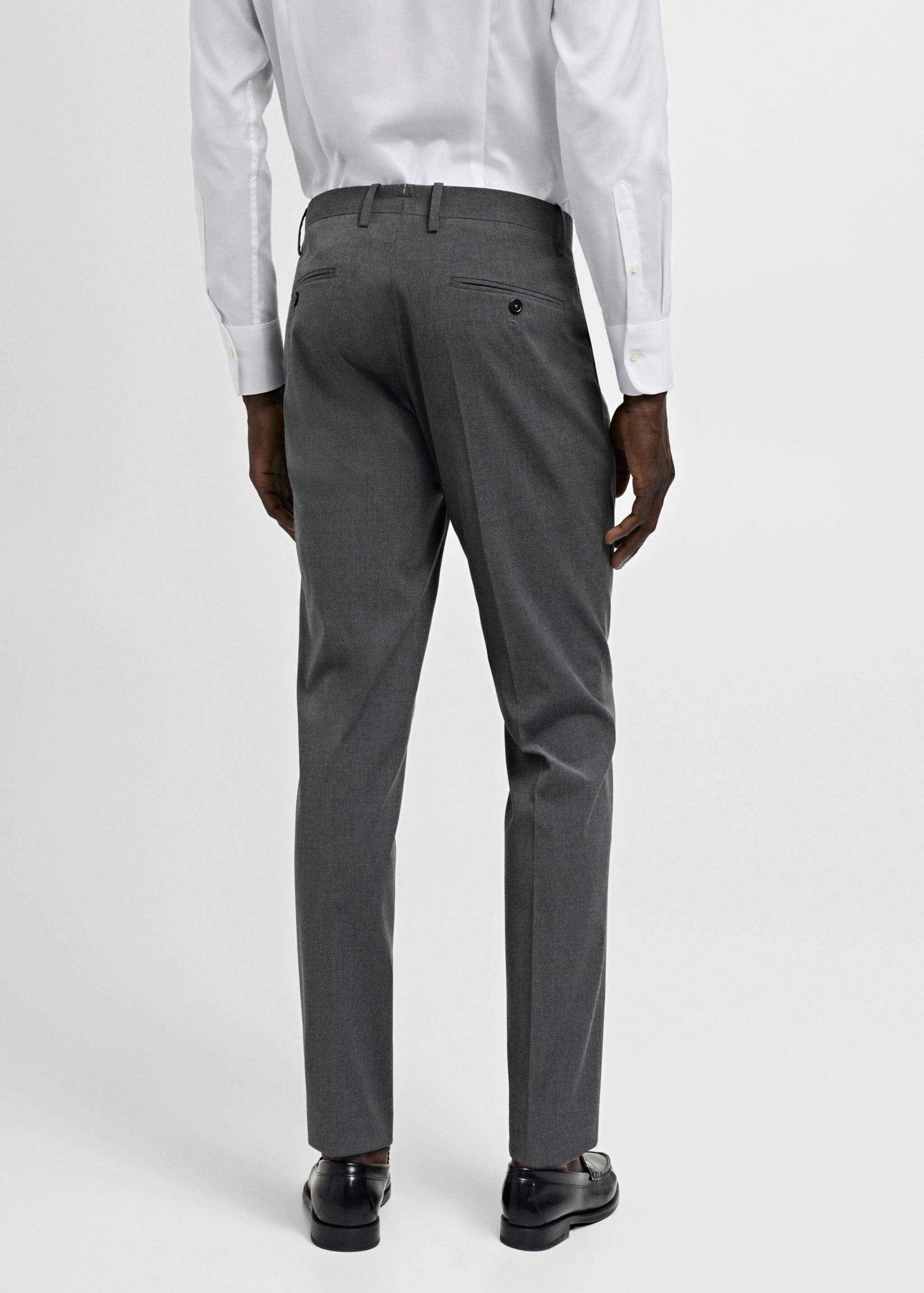 Stretch-fabric slim-fit suit trousers - Reverse of the article