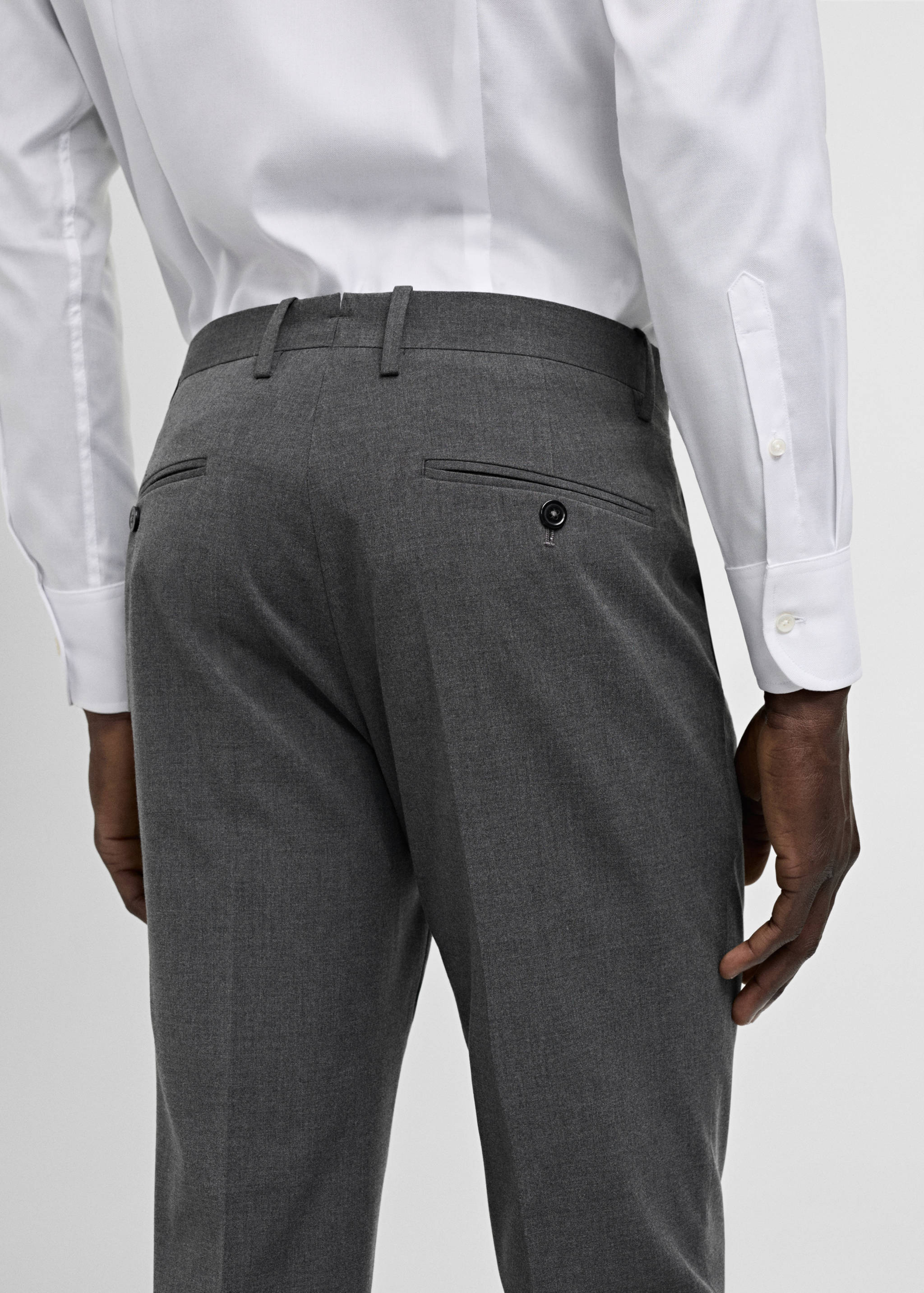 Stretch-fabric slim-fit suit trousers - Details of the article 4