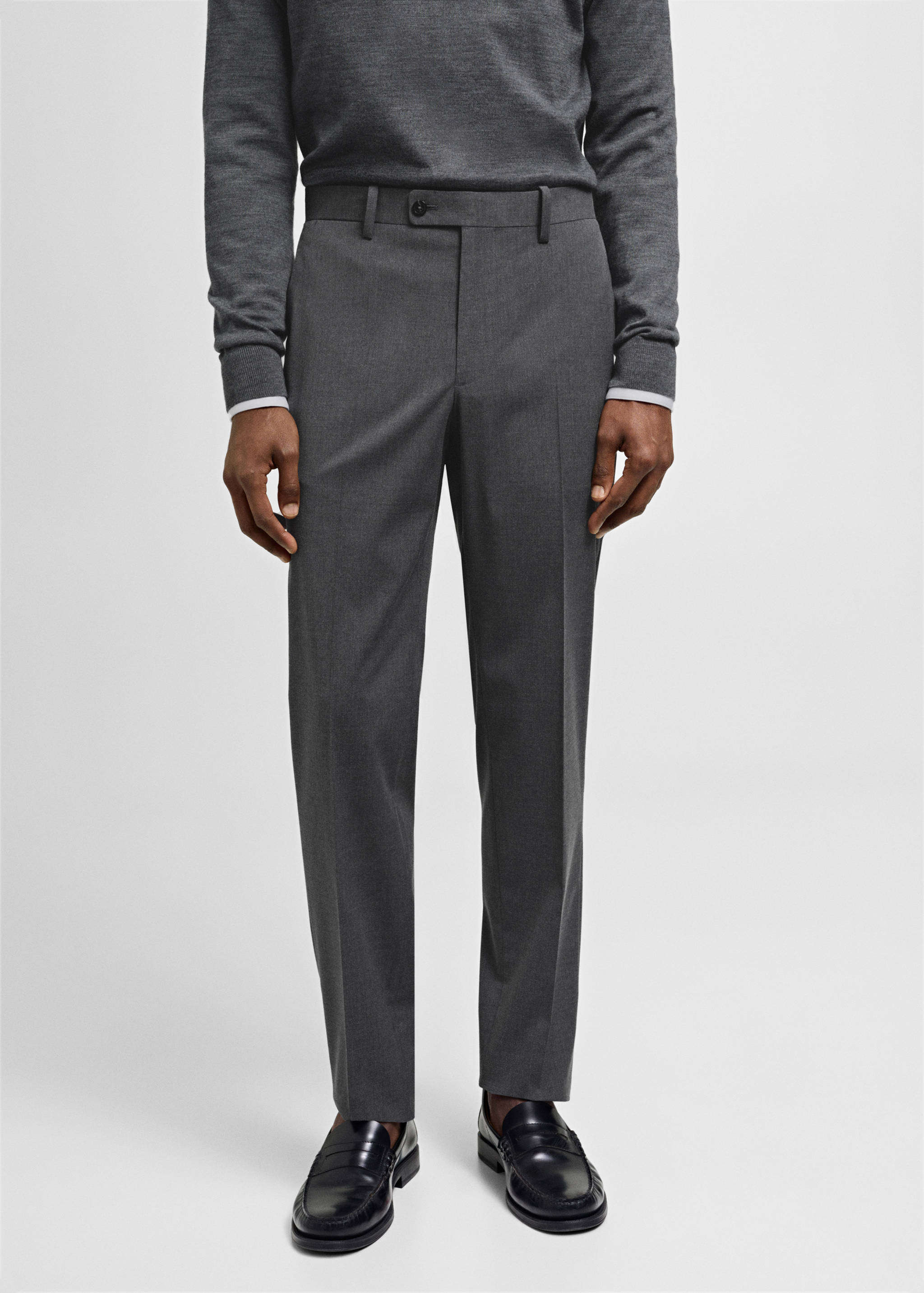 Pantalon costume slim-fit tissu comfort stretch - Plan moyen