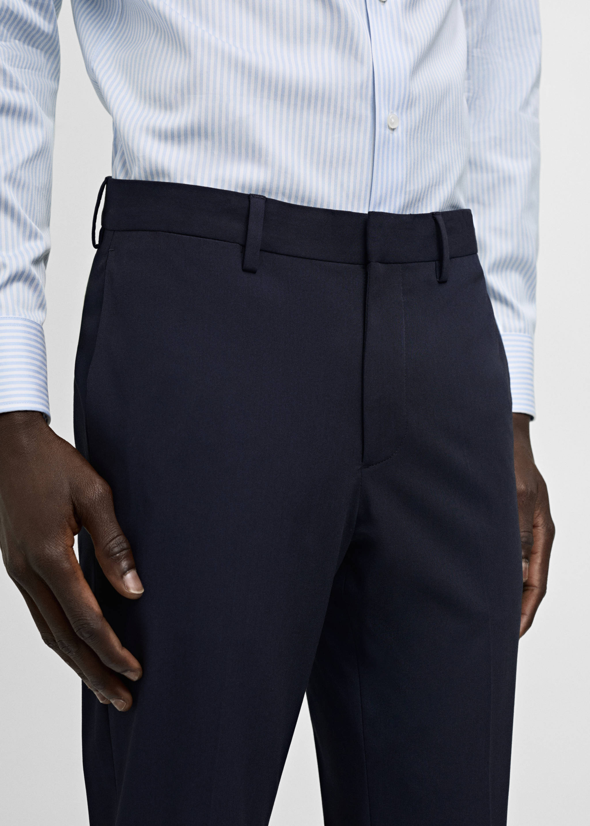 Stretch fabric super slim-fit suit trousers - Details of the article 1