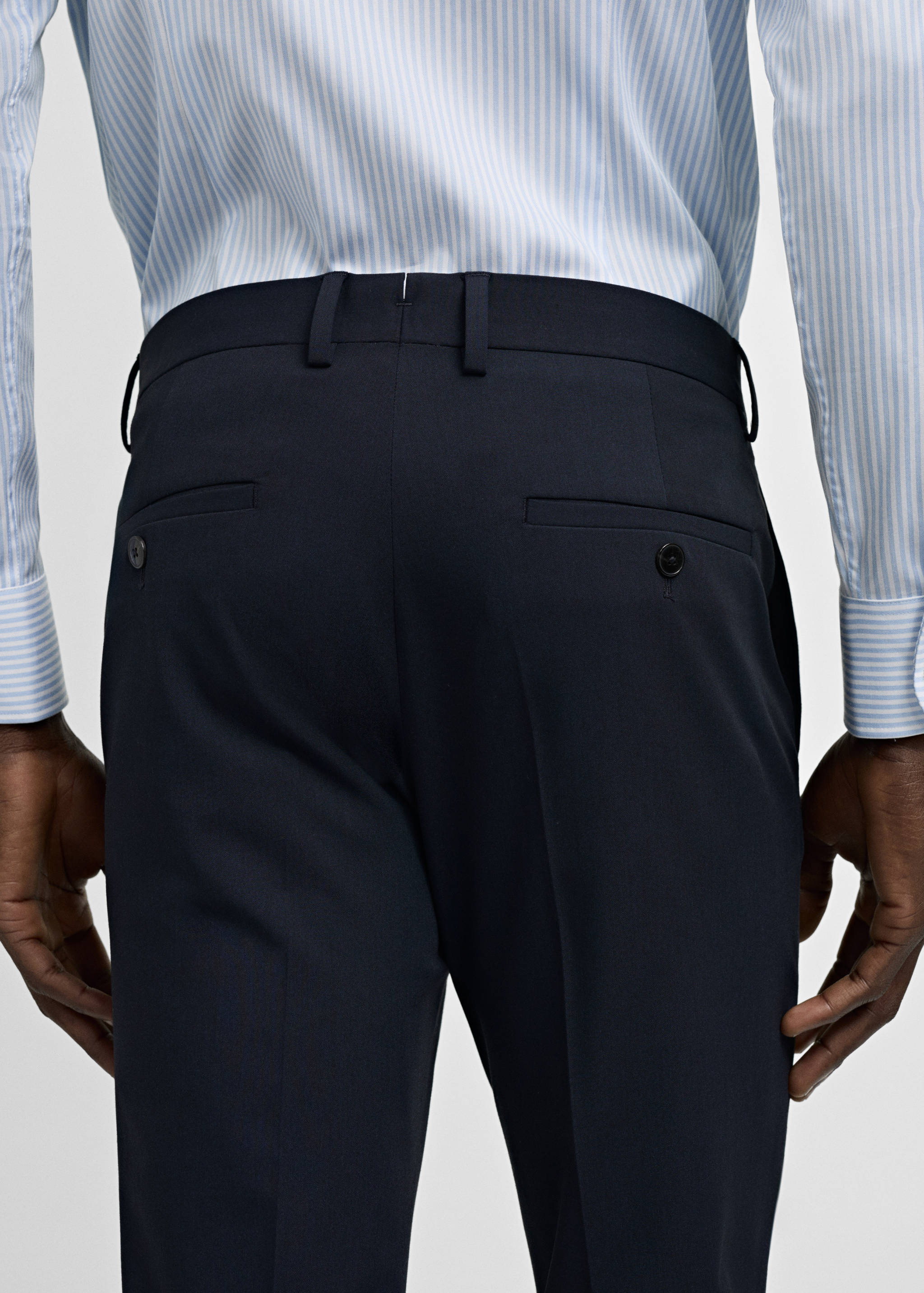 Stretch fabric super slim-fit suit trousers - Details of the article 6