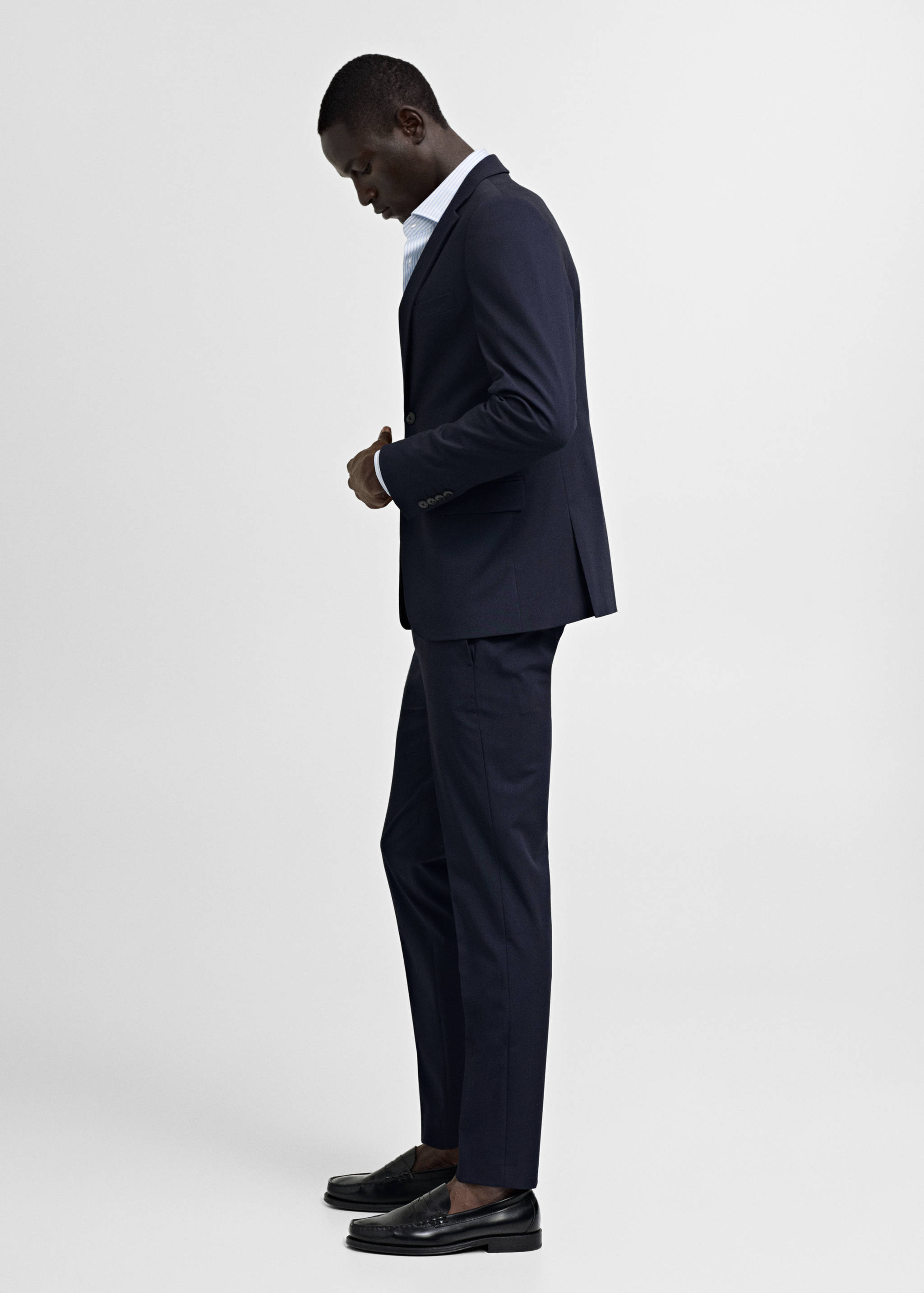 Stretch fabric super slim-fit suit trousers - Details of the article 2