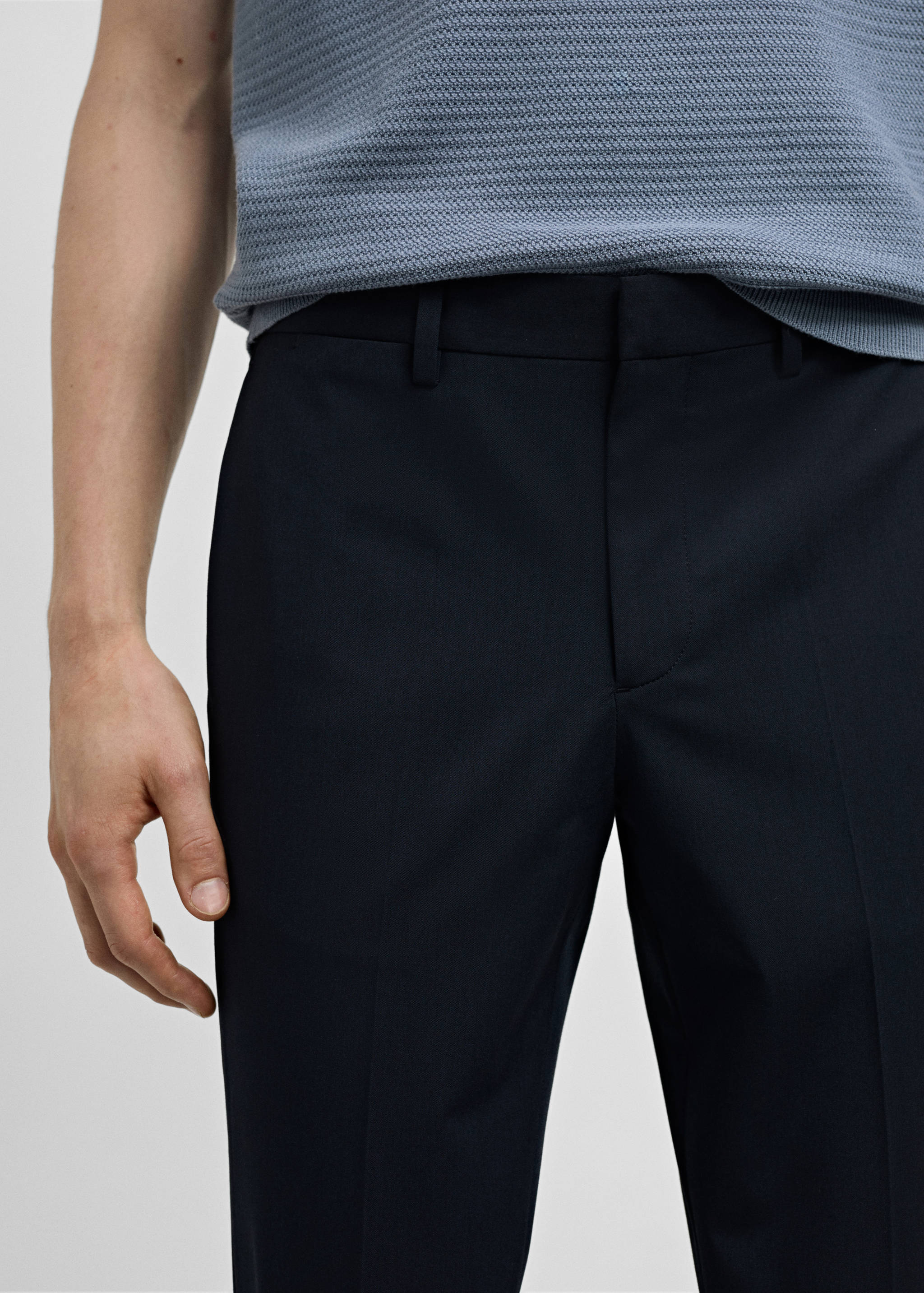 Stretch fabric super slim-fit suit trousers - Details of the article 3