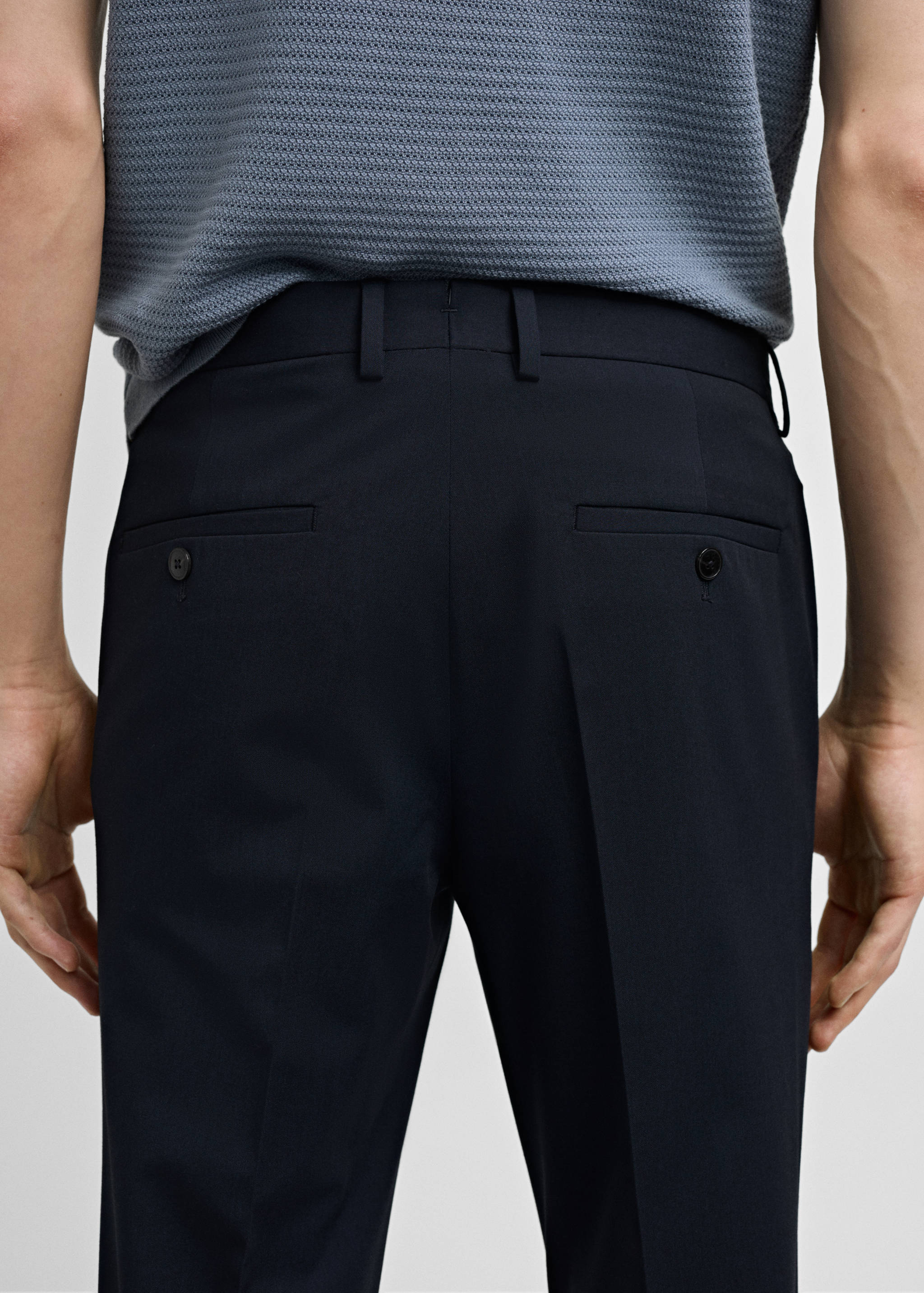 Stretch fabric super slim-fit suit trousers - Details of the article 4