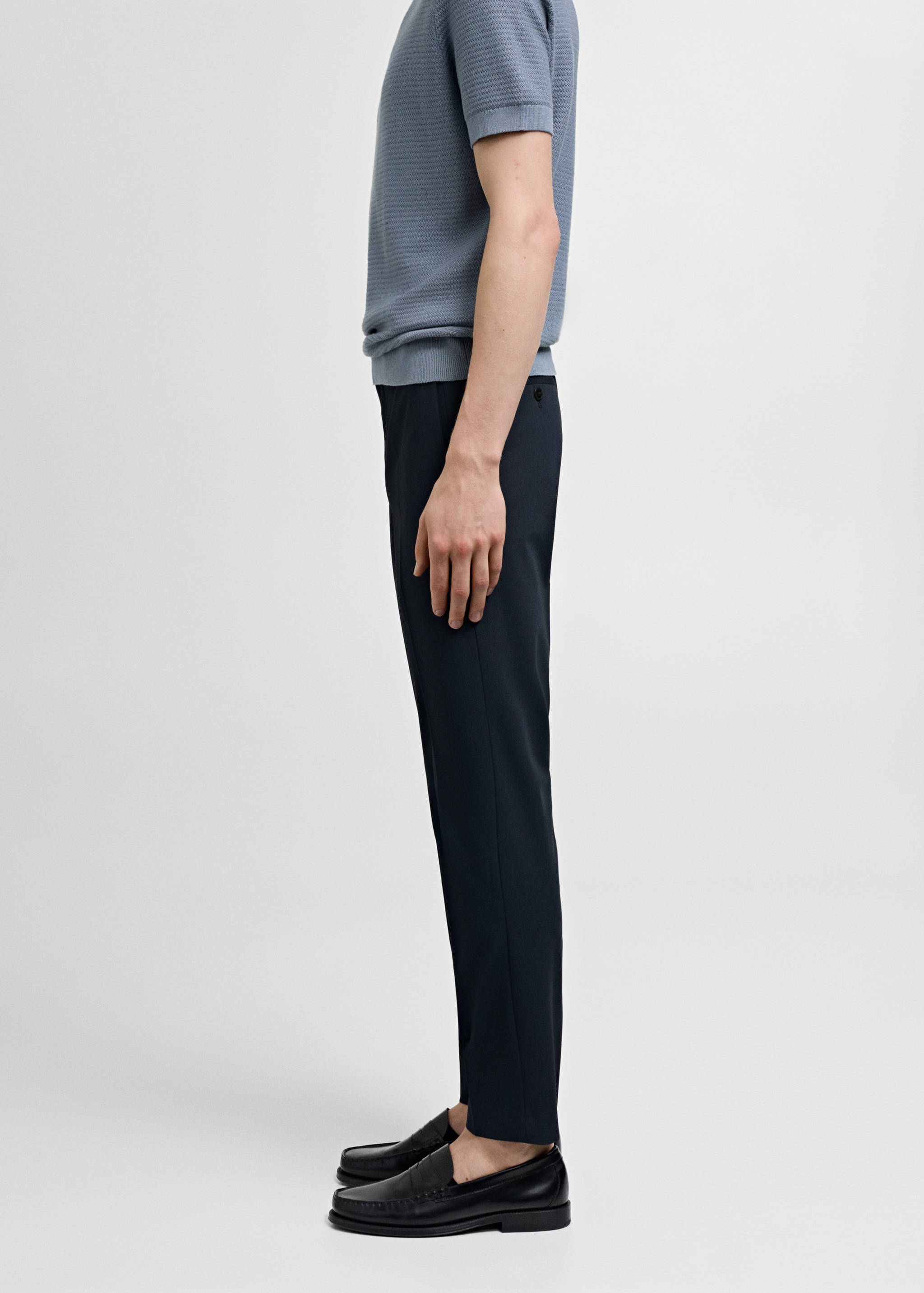Stretch fabric super slim-fit suit trousers - Details of the article 2