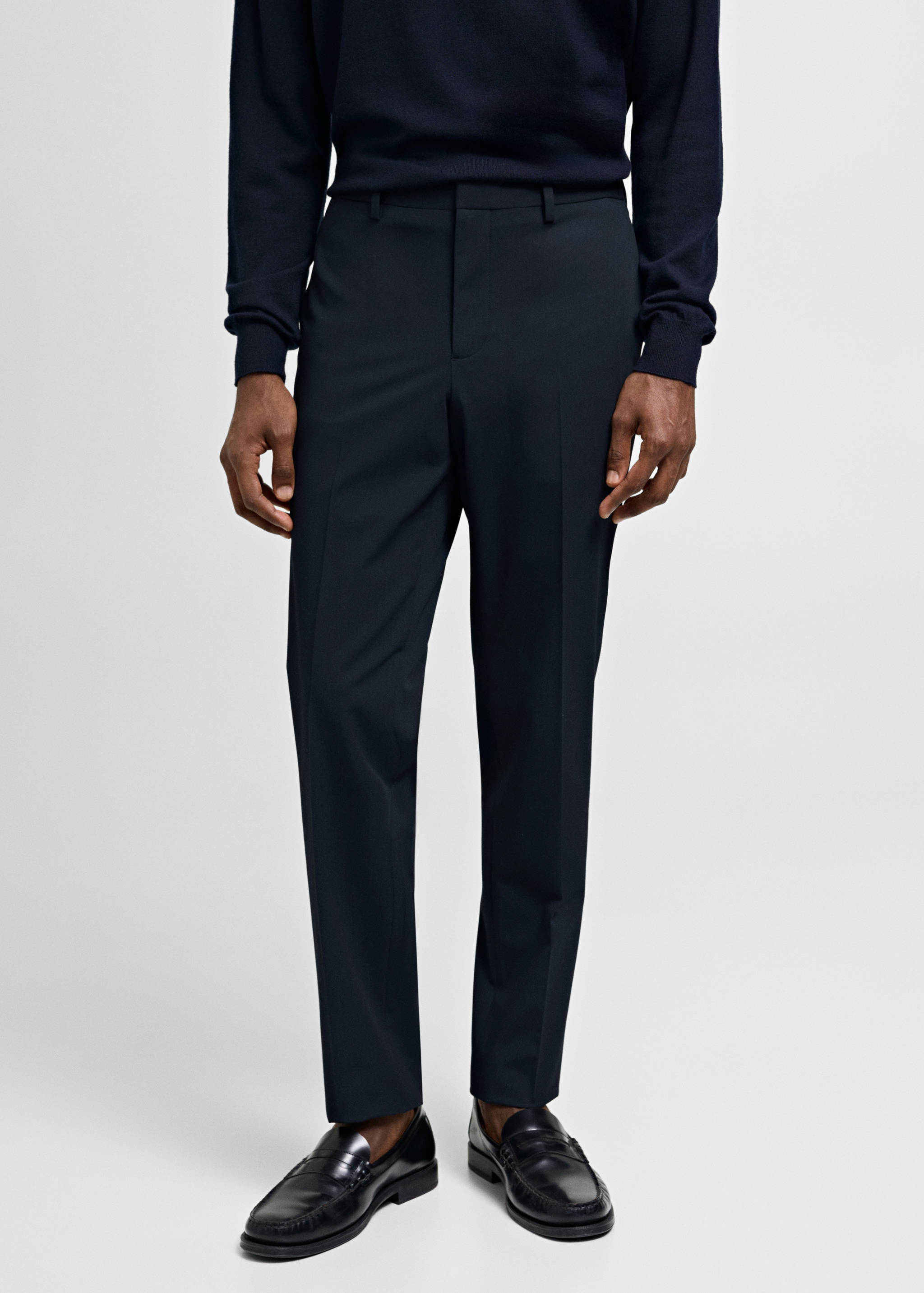 Stretch fabric super slim-fit suit trousers - Medium plane