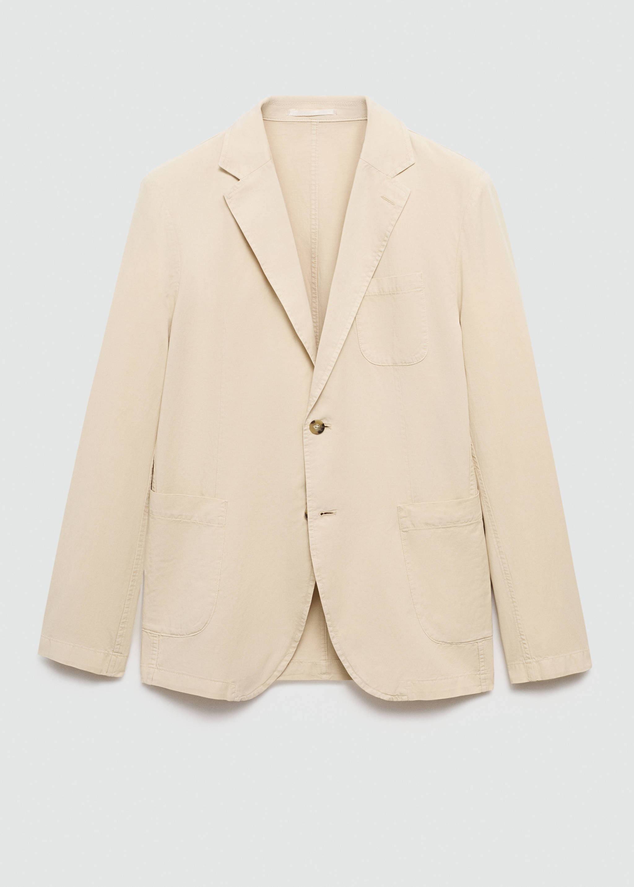 Washed-effect cotton-linen blazer - Article without model