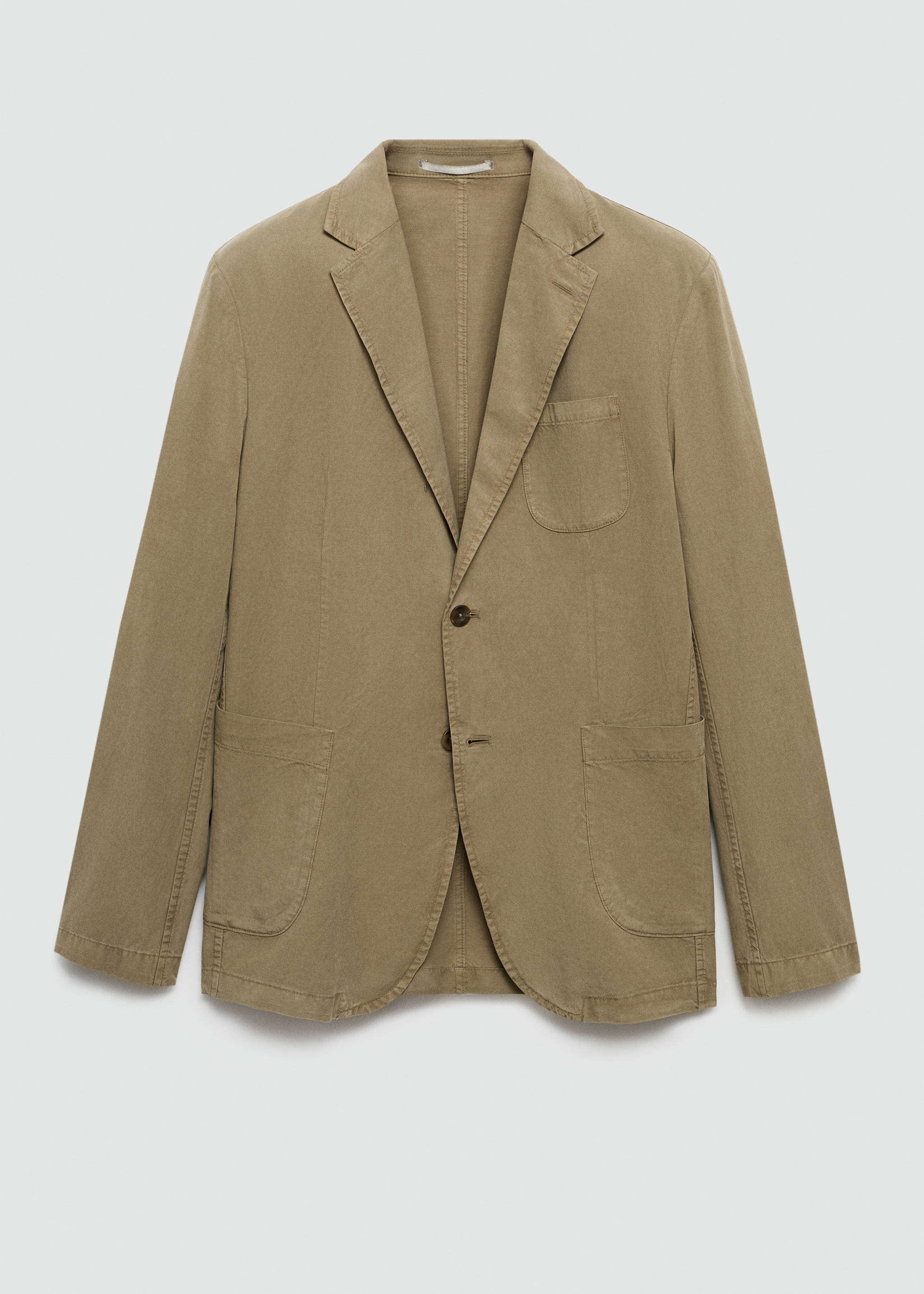 Washed-effect cotton-linen blazer - Article without model