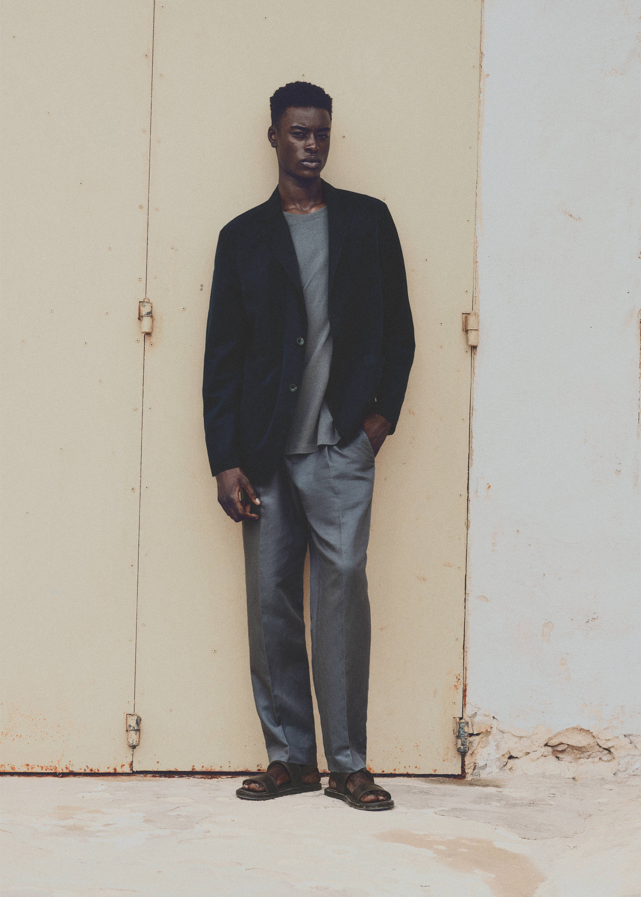 Washed-effect cotton-linen jacket - Details of the article 5