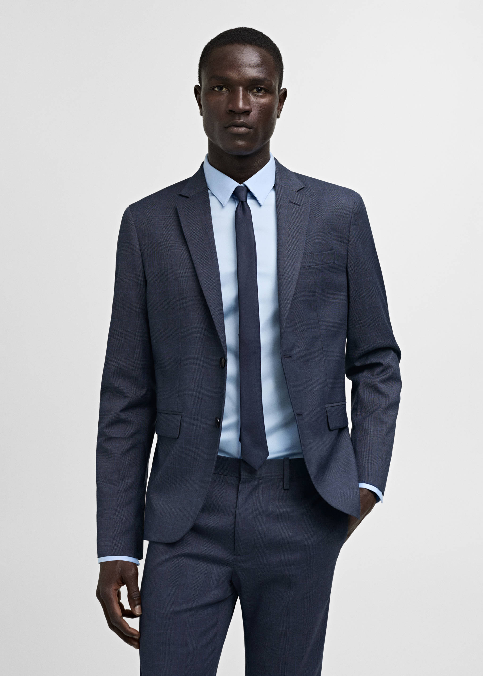 Super slim-fit suit jacket in stretch fabric - Medium plane