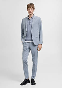 Super slim-fit suit jacket in stretch fabric — Sky Blue 2