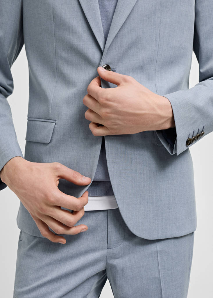 Super slim-fit suit jacket in stretch fabric — Sky Blue