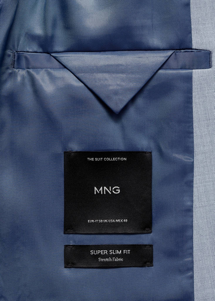 Super slim-fit suit jacket in stretch fabric — Sky Blue