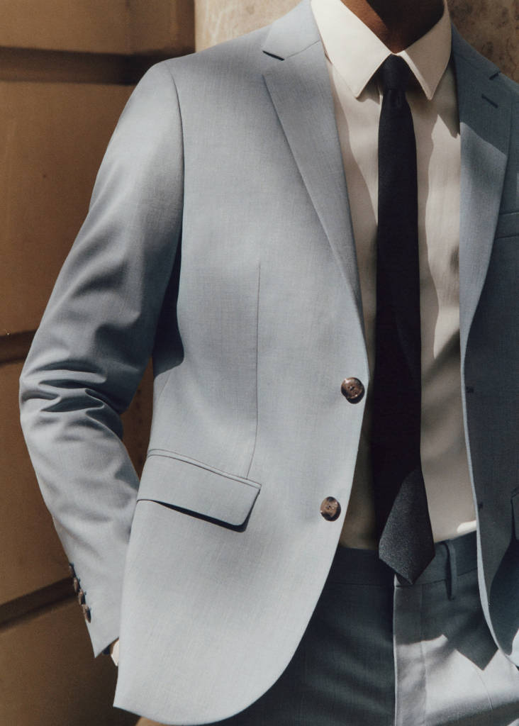Super slim-fit suit jacket in stretch fabric — Sky Blue