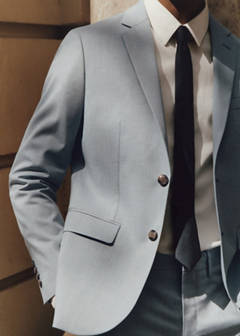 Super slim-fit suit jacket in stretch fabric — Sky Blue 15