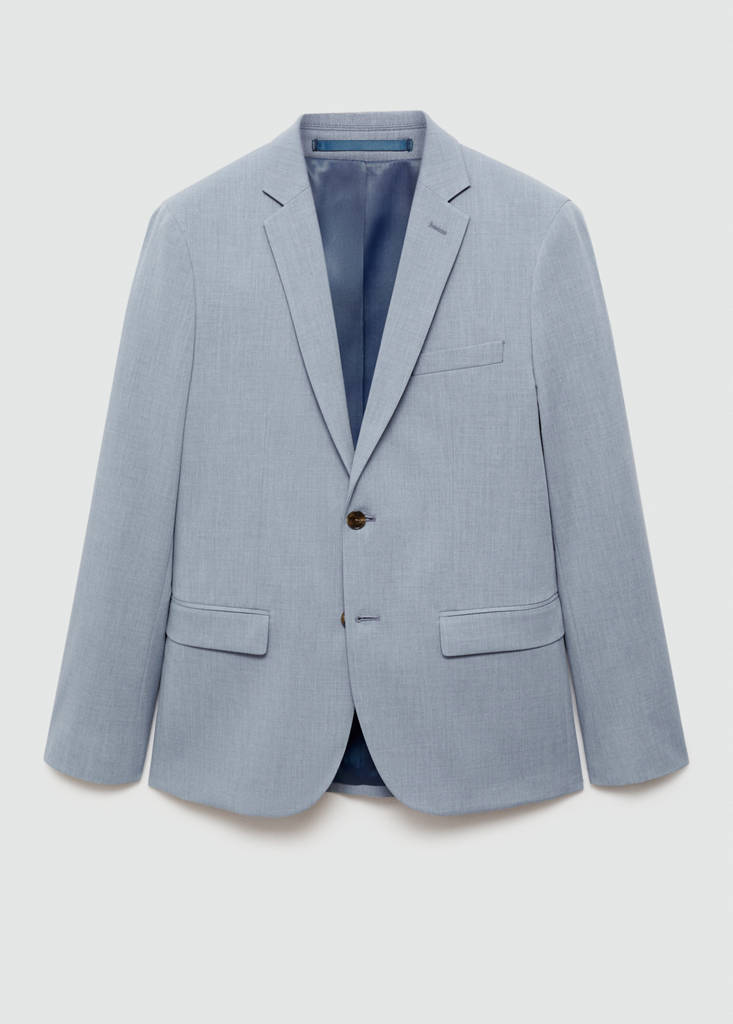 Super slim-fit suit jacket in stretch fabric — Sky Blue