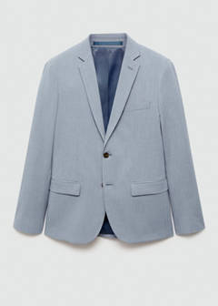 Super slim-fit suit jacket in stretch fabric — Sky Blue 8