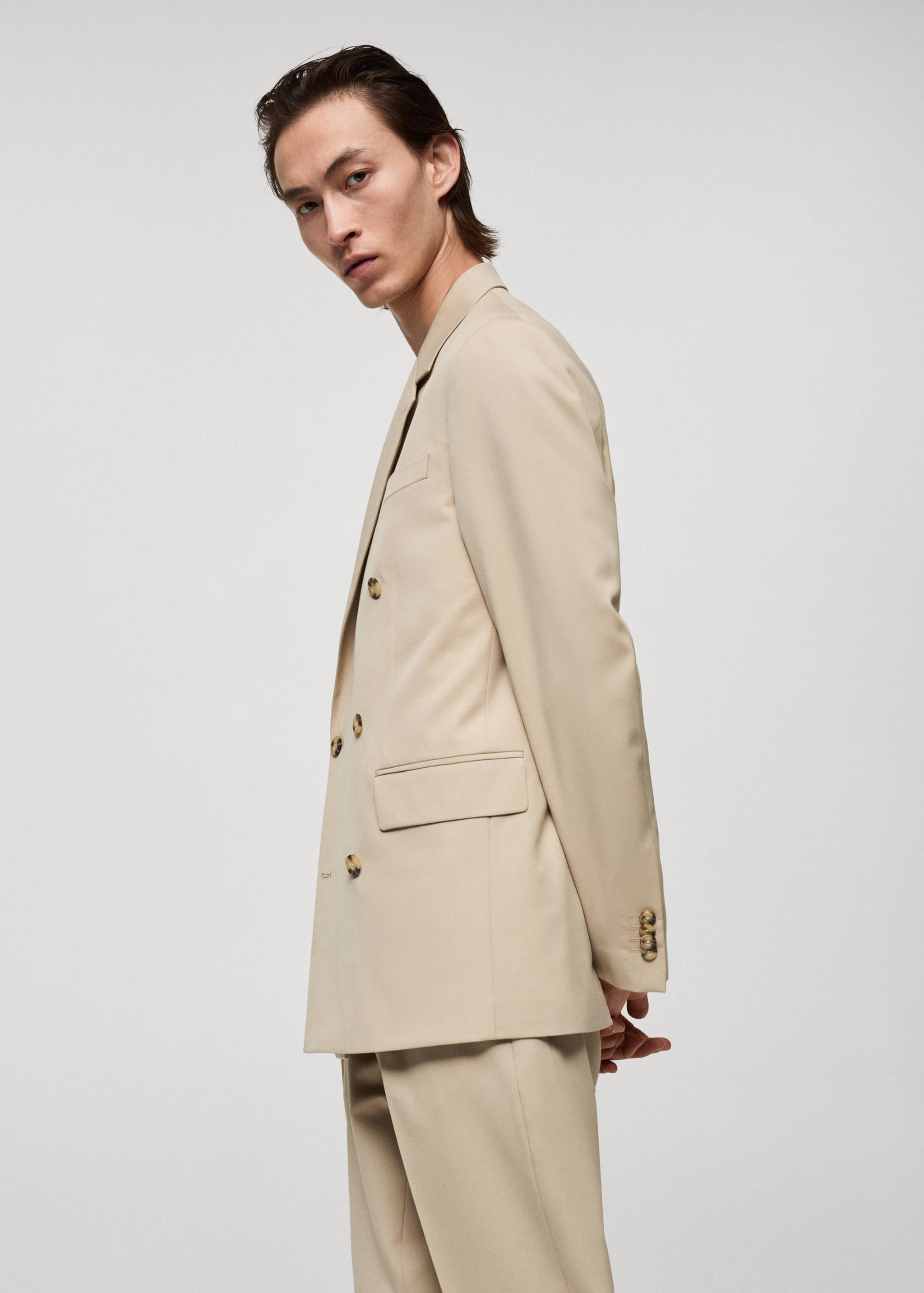 Double-breasted regular-fit suit jacket - Details of the article 2
