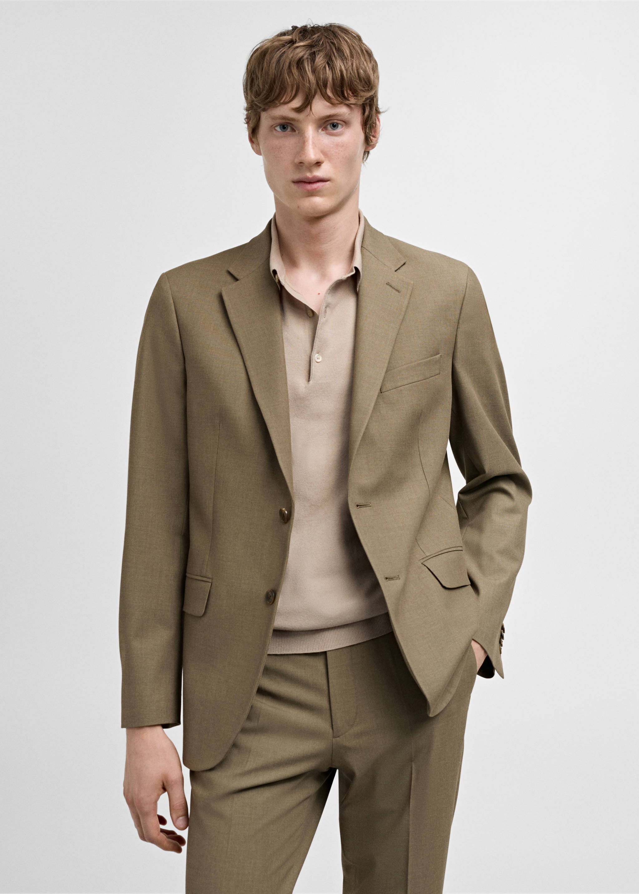 Veste costume slim-fit tissu comfort stretch - Plan moyen