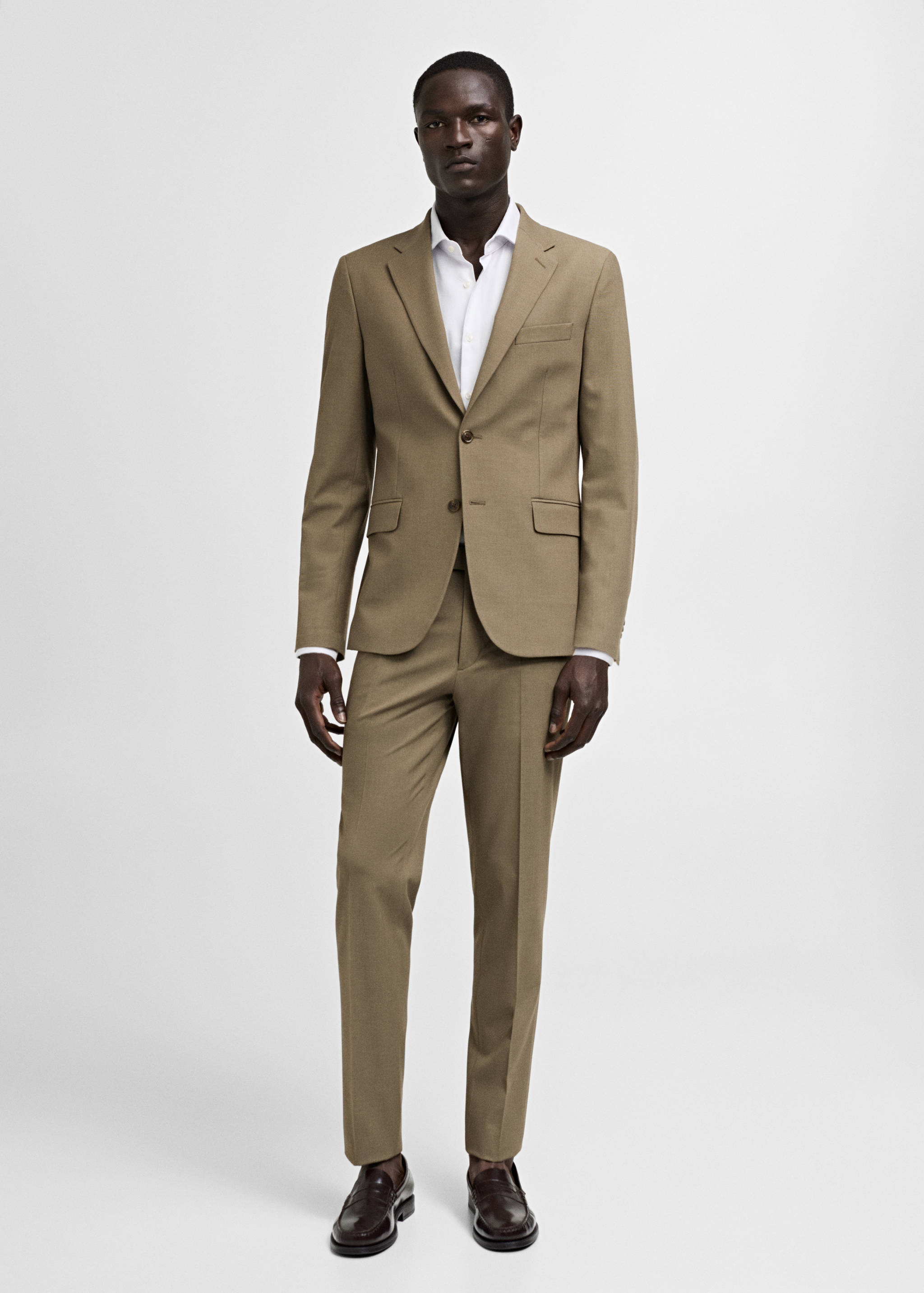 弹力面料修身西装夹克 - null