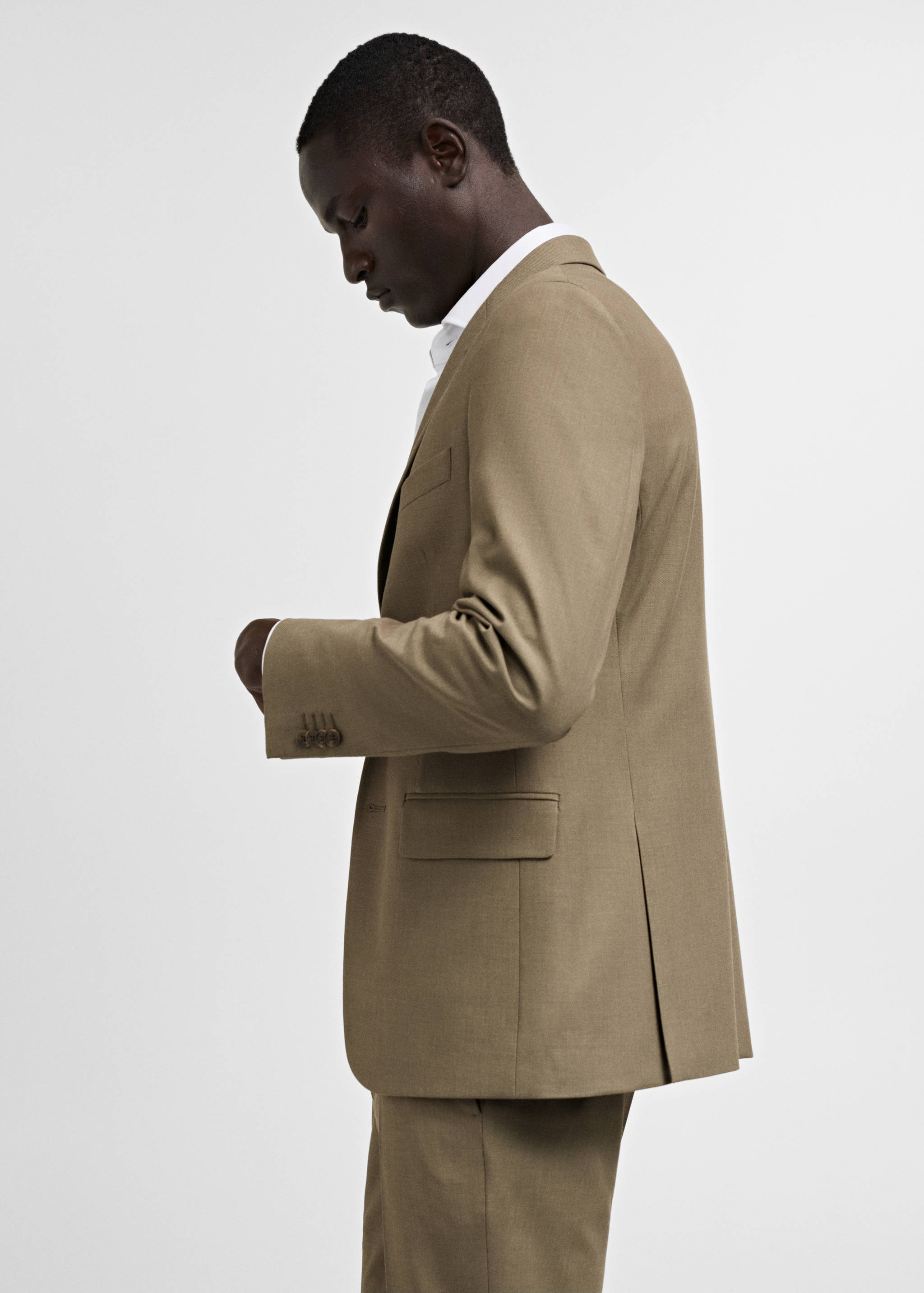 弹力面料修身西装夹克 - null